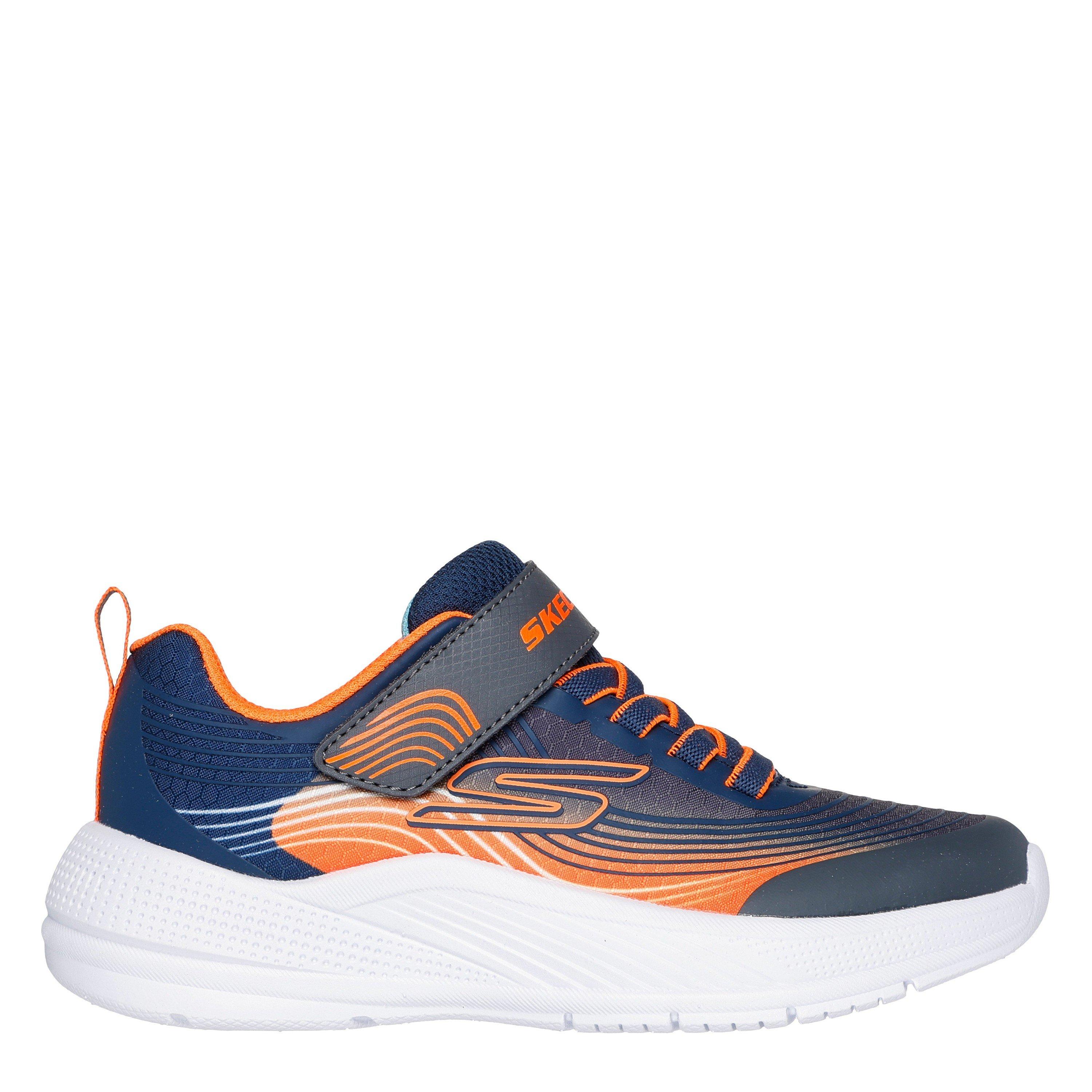 Skechers Boys Microspec T Runners Child - Navy/Orange - 1 (33.5)