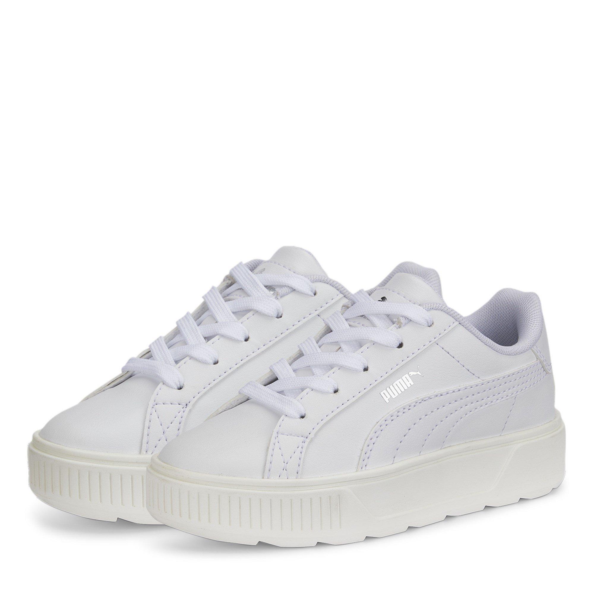 Puma Girls Karmen Low Trainers - White/White - C10 (28)