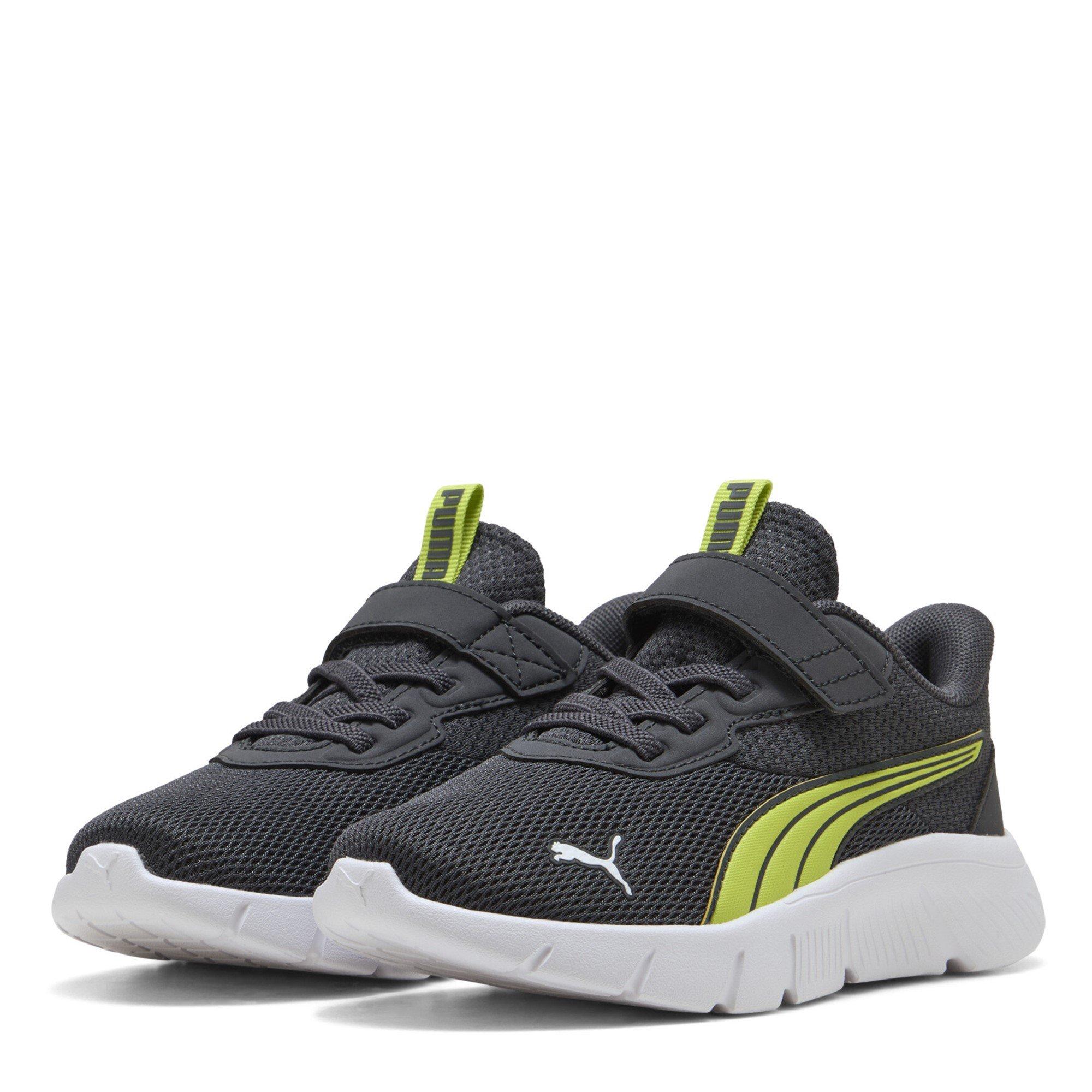 Puma Boys Flexfocus Modern Running Shoes Childrens - Grey/Volt - C10 (28)