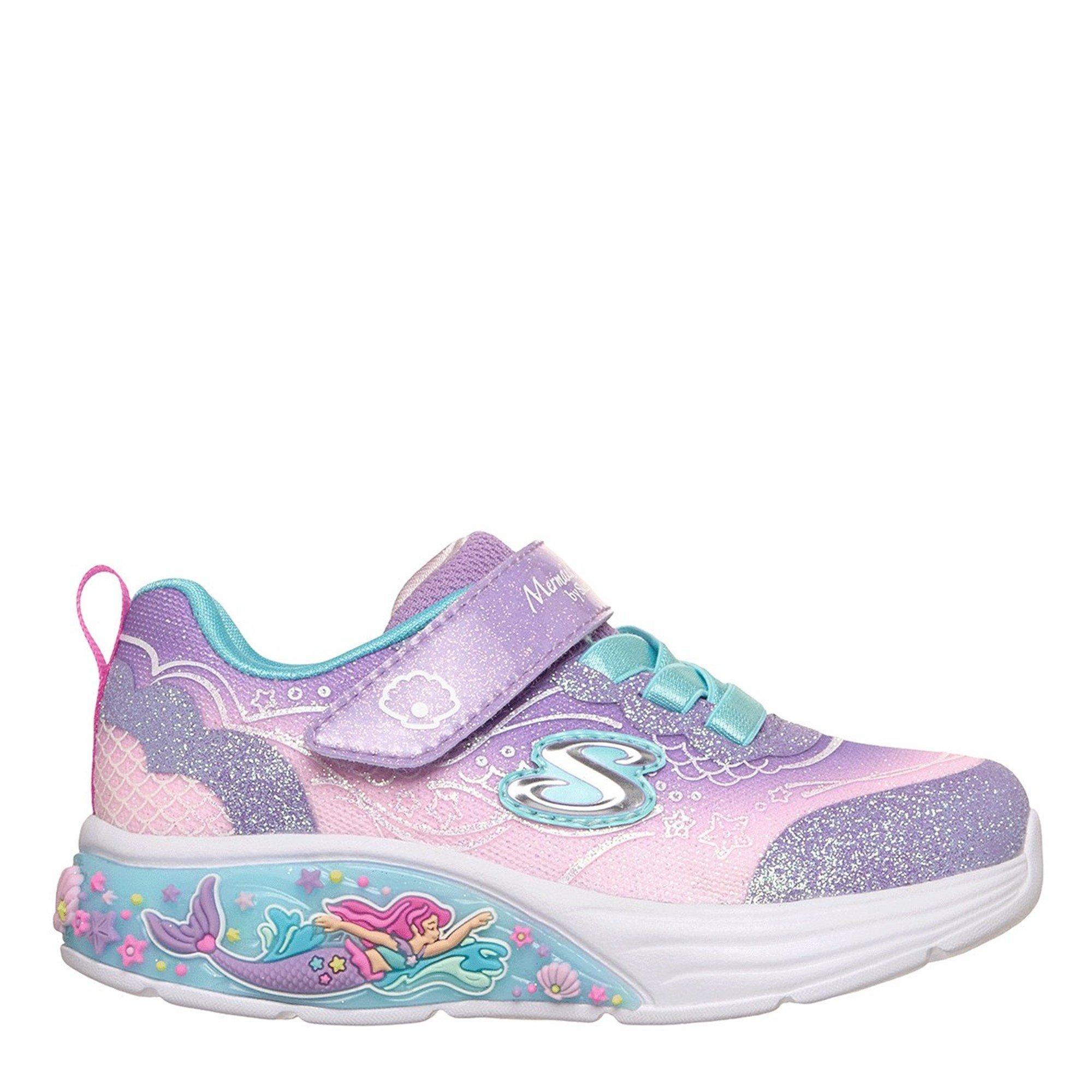 Skechers  Kids' Leather Light Up Trainers - Purple/ - C8 (25)