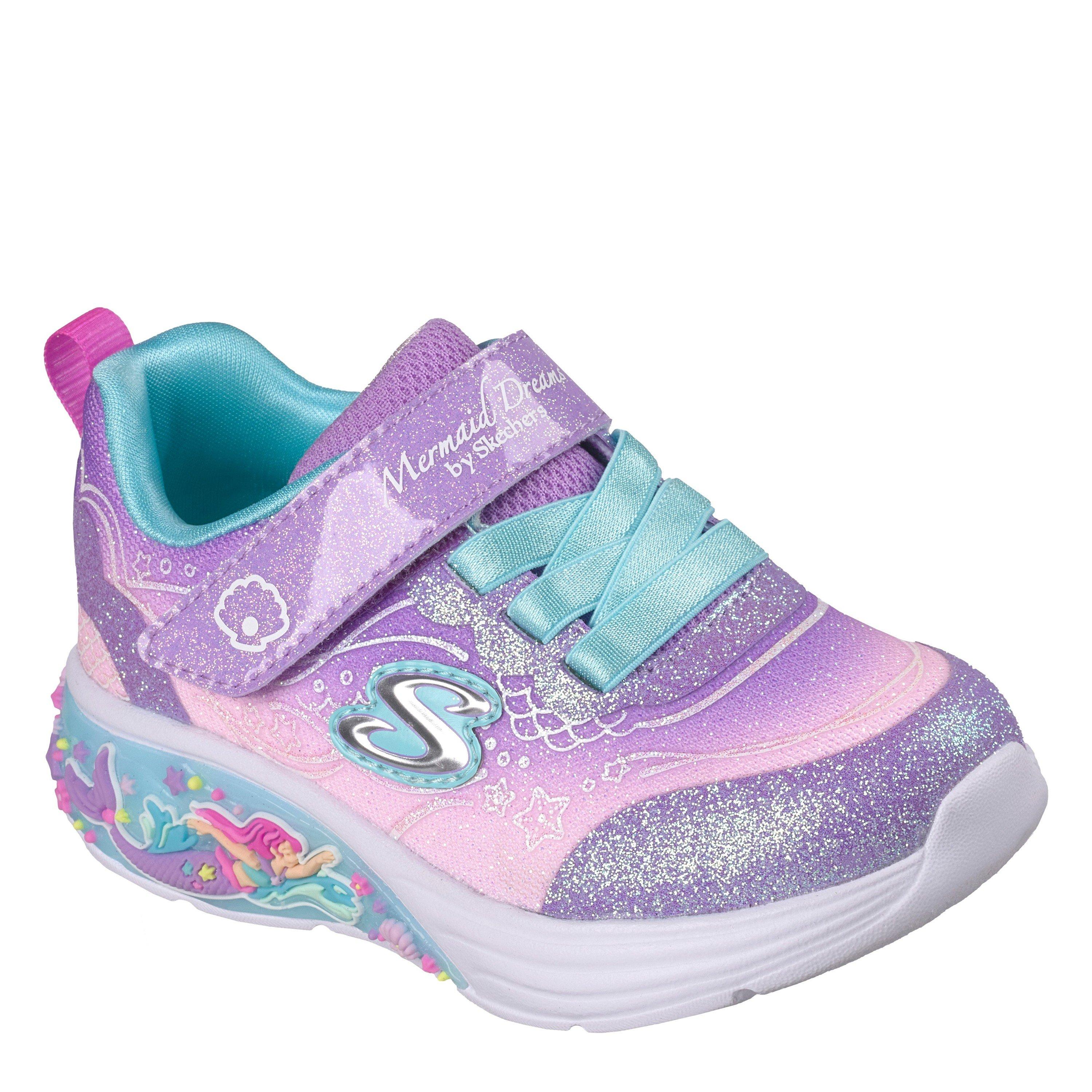 Ljubičasto/Višenamjensko - Skechers - Kids' Leather Light Up Trainers - 3