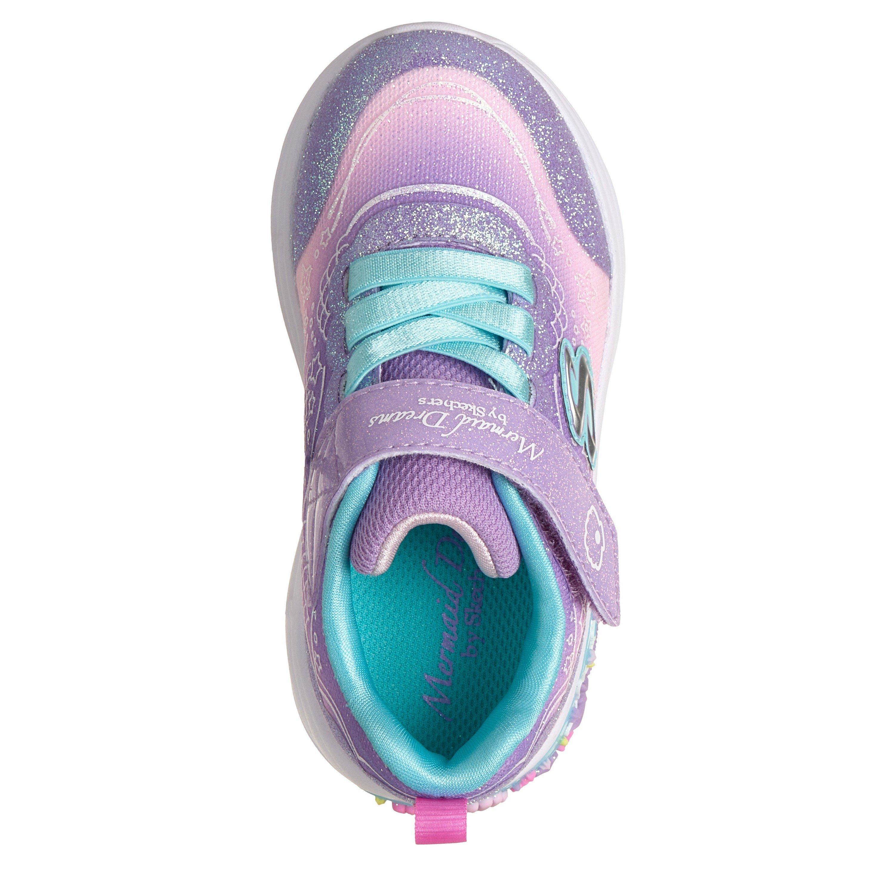 Ljubičasto/Višenamjensko - Skechers - Kids' Leather Light Up Trainers - 4
