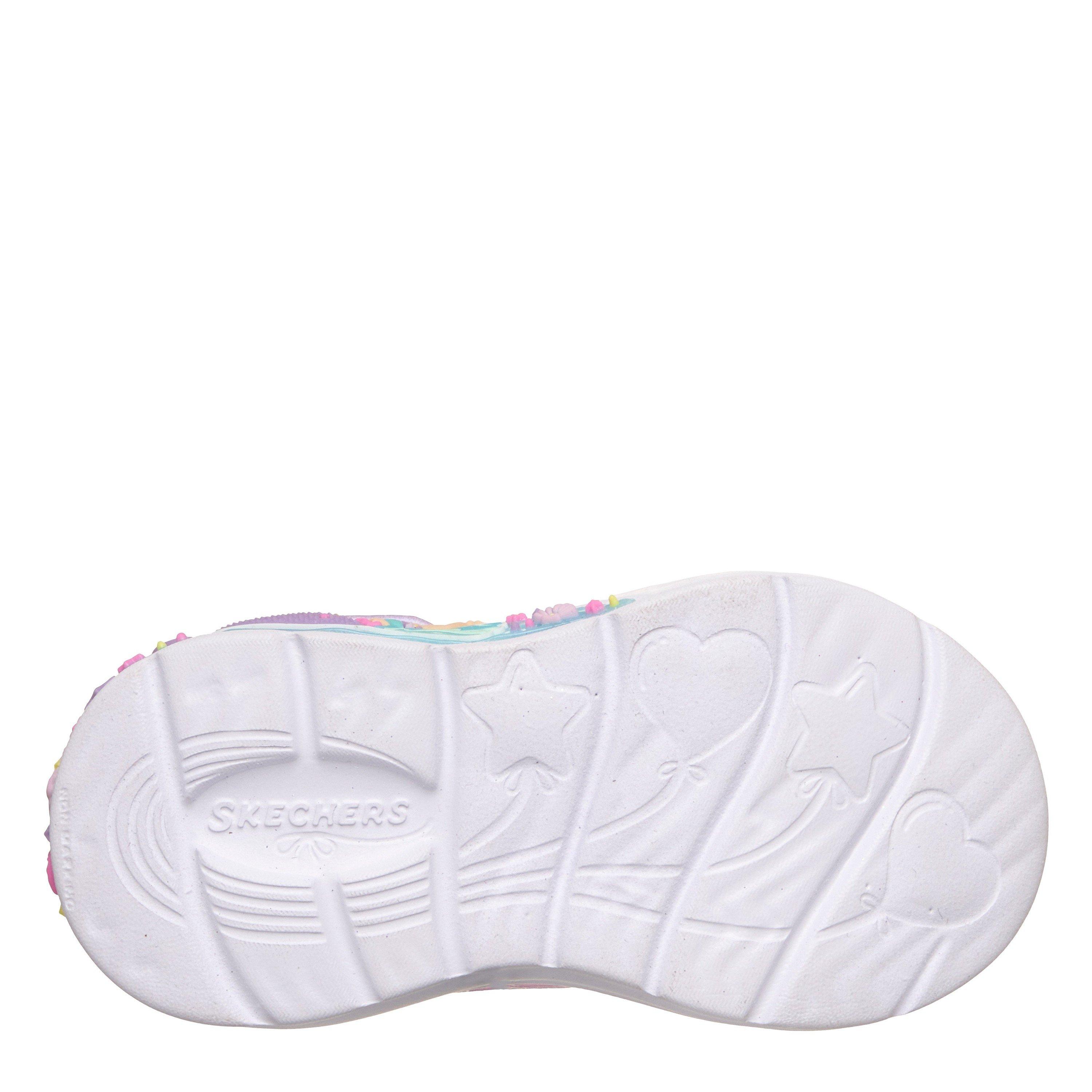 Ljubičasto/Višenamjensko - Skechers - Kids' Leather Light Up Trainers - 5