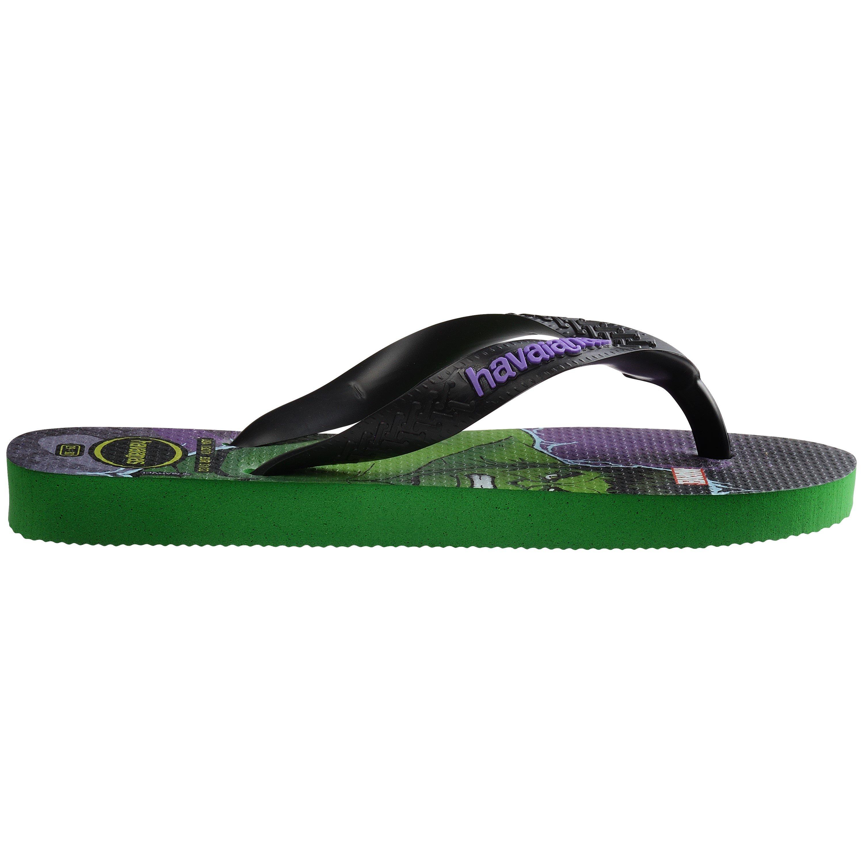Green - Havaianas - Kids' Top Marvel II Blue Water Flip Flops - 1