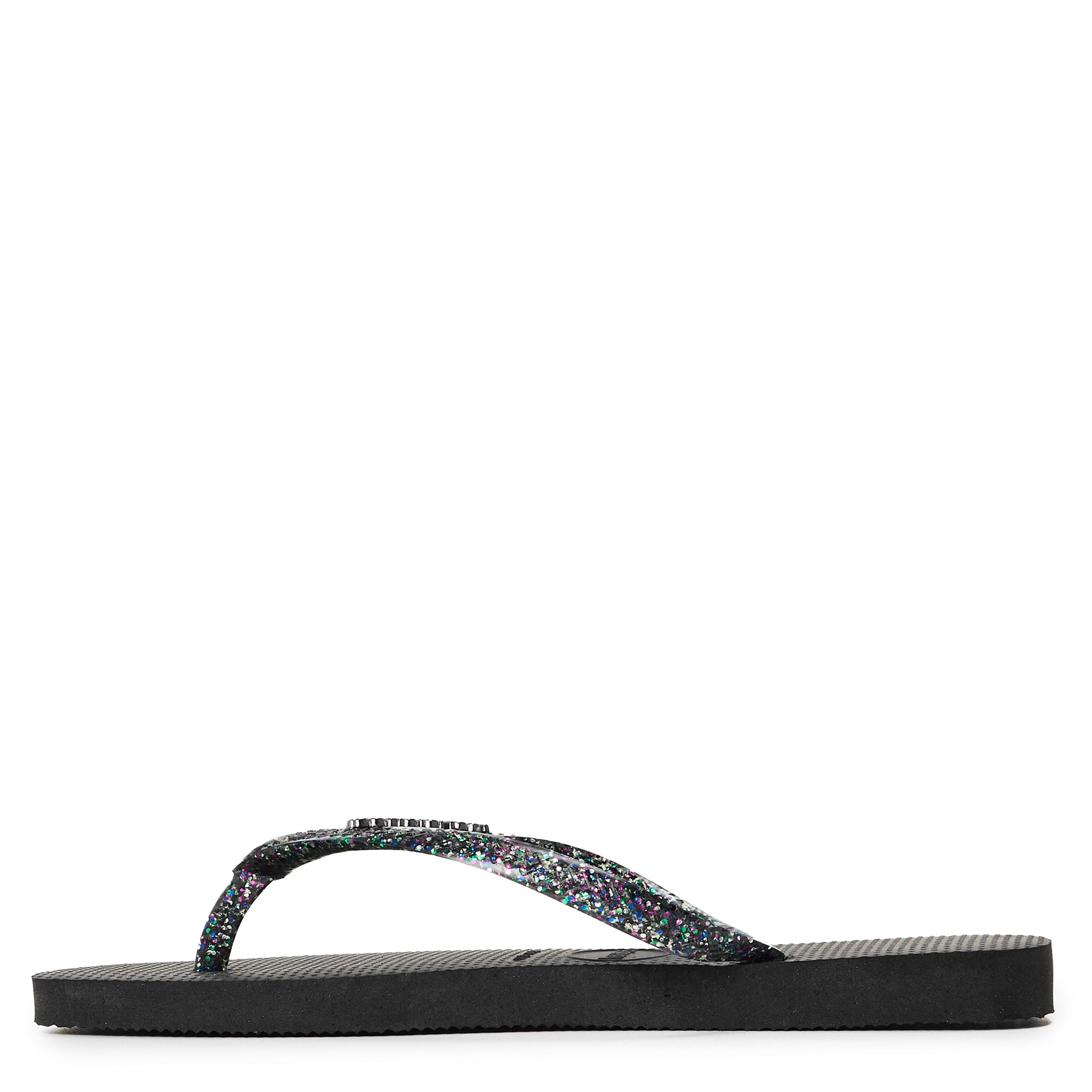 Black - Havaianas - Hav. Square Logo Metallic Black 33/ Flip Flops Girls - 2