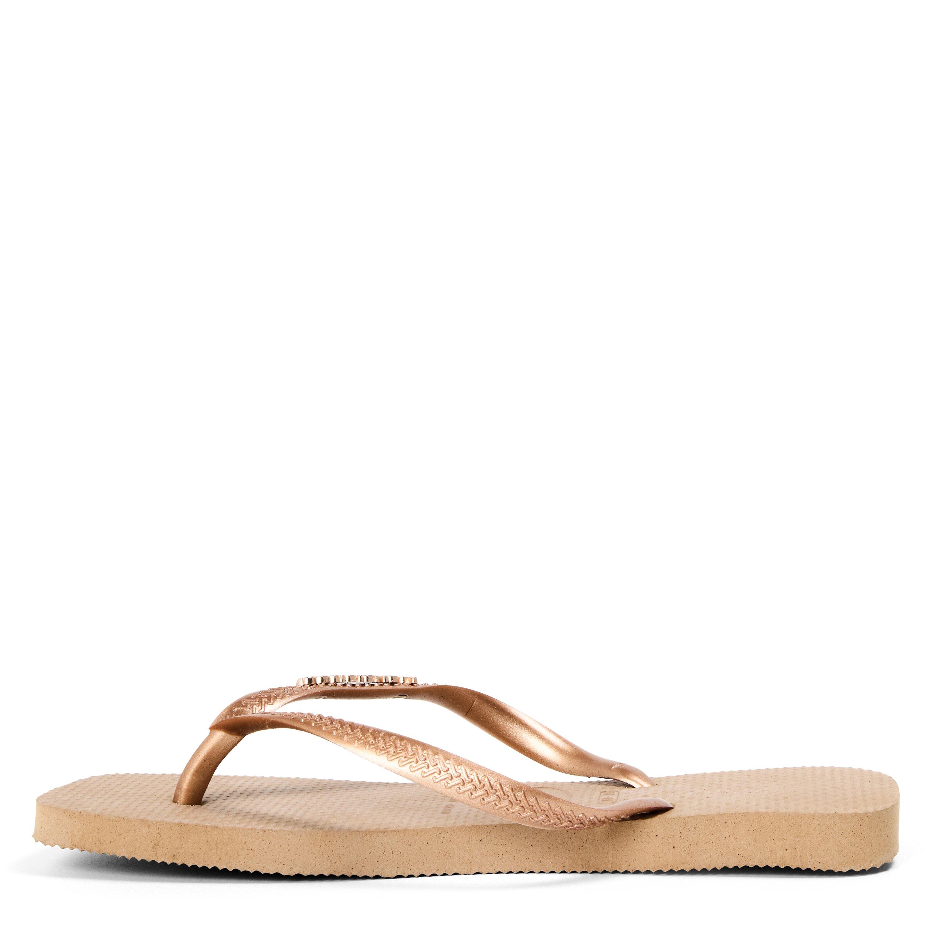 Beige - Havaianas - Kids' Square Logo Metallic Black Flip Flops - 2