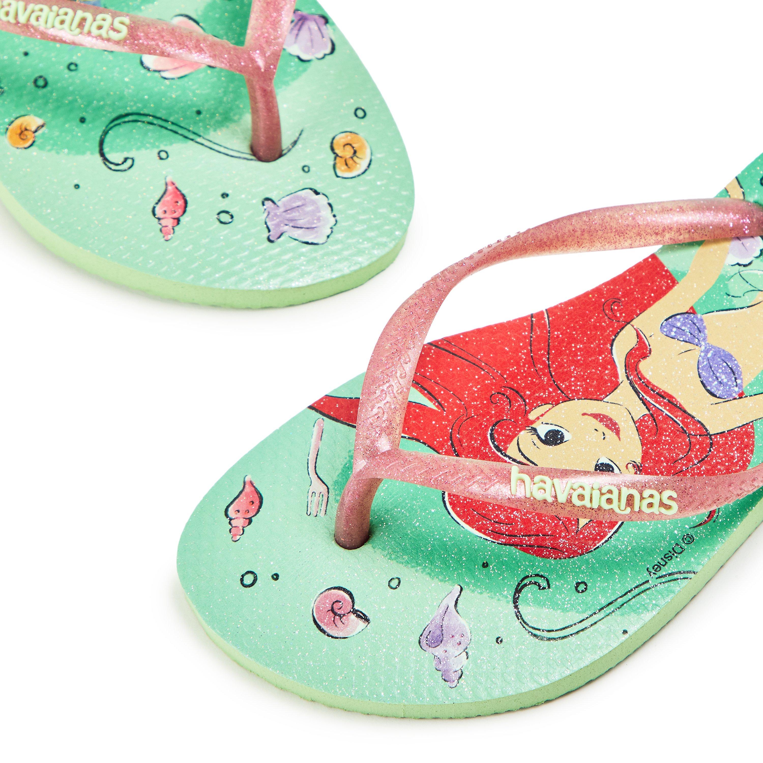 Green Multi - Havaianas - Unisex Kids Slim Princess Citronella Flip Flops - 3