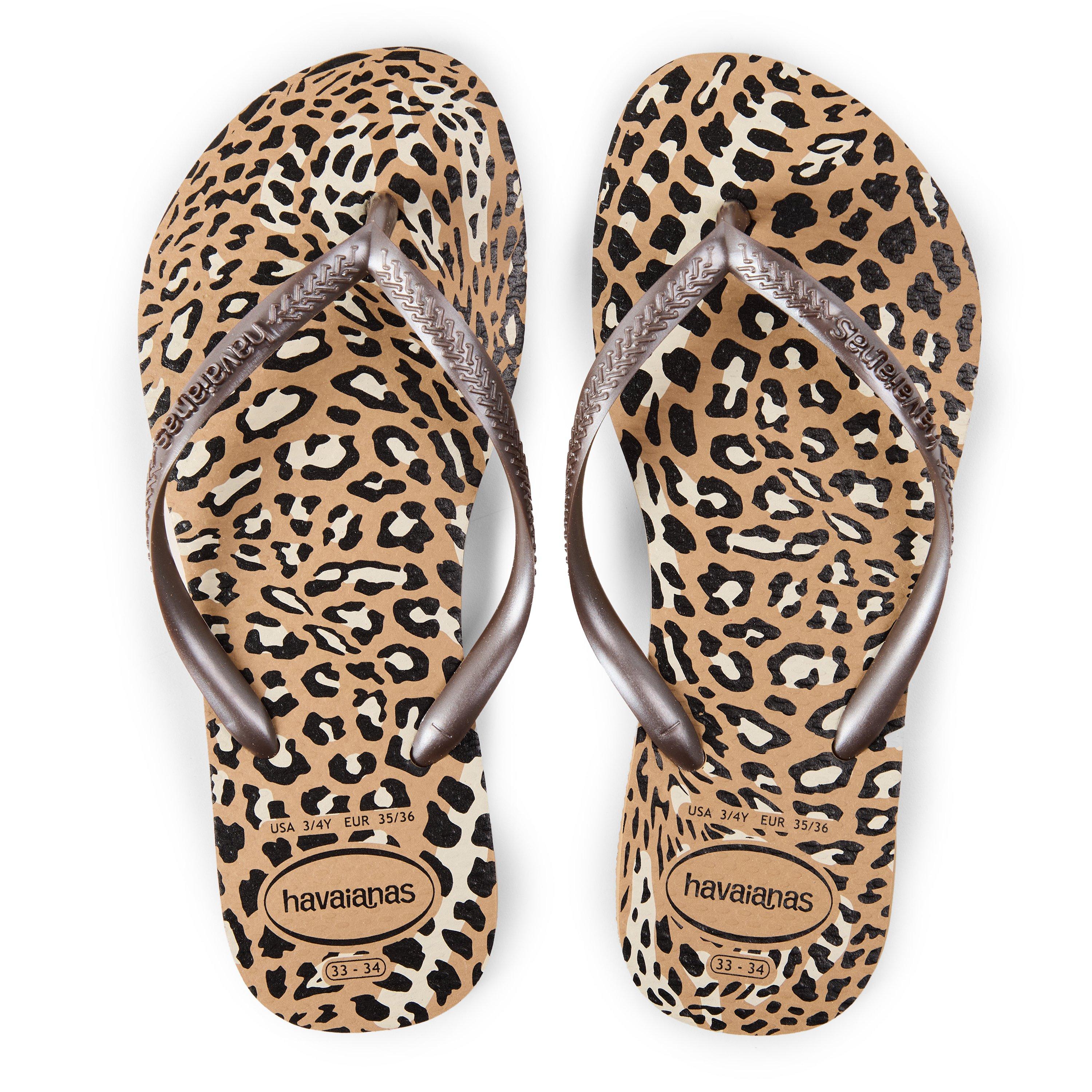 Animal Print - Havaianas - Hav. Slim Animals Sand Grey/Golden Flip Flops Girls - 4