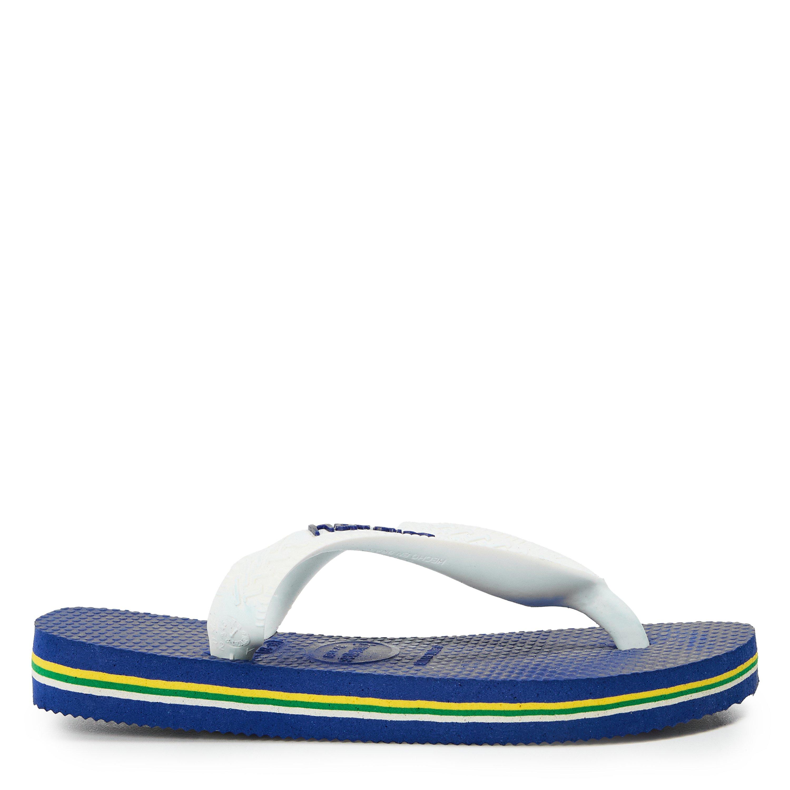 Blue - Havaianas - Hav. Brasil Logo Marine Blue 25/26 Flip Flops Unisex Kids - 1