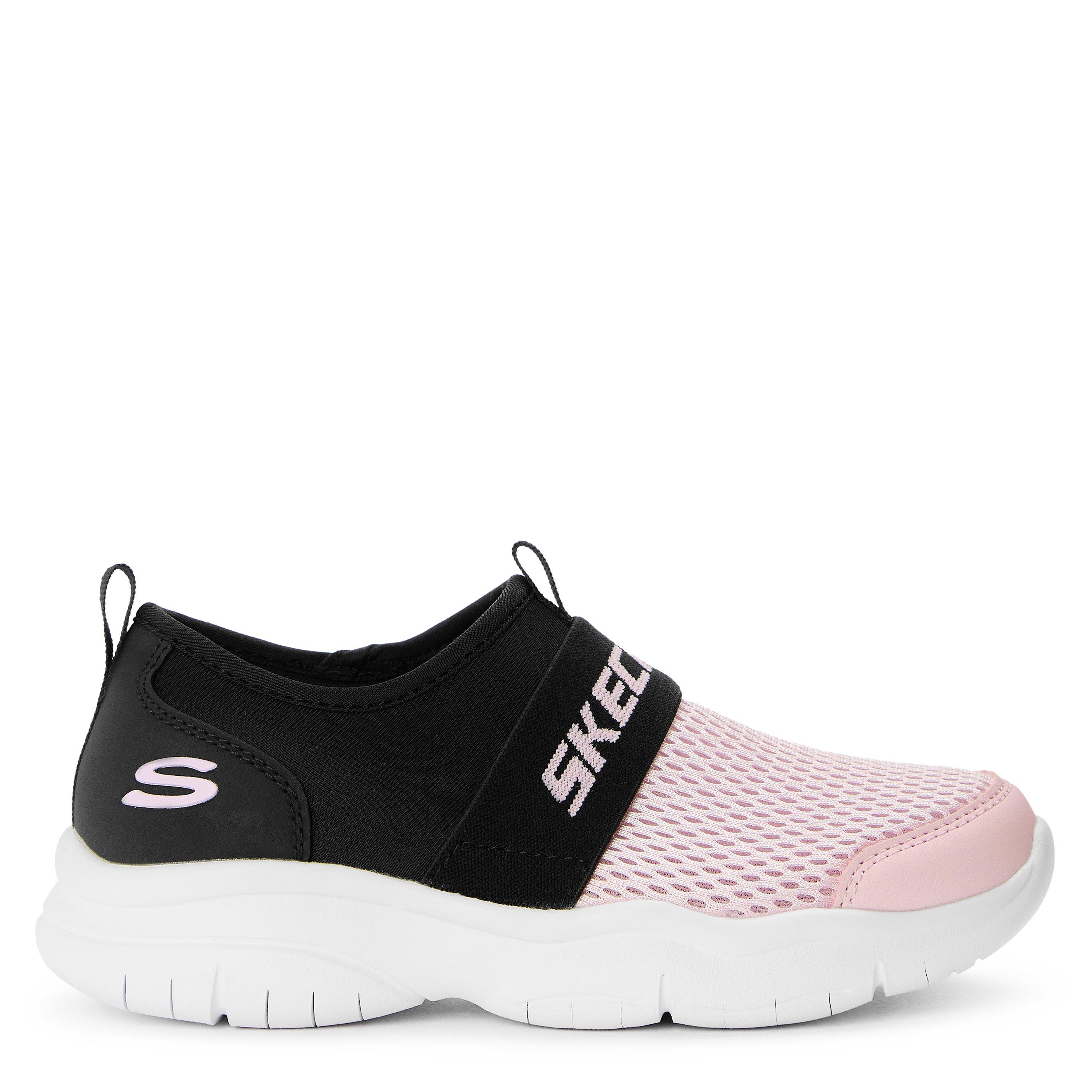 Skechers  Kids ' Flexblast Slip On Trainers - Black/Pink - C11 (28.5)