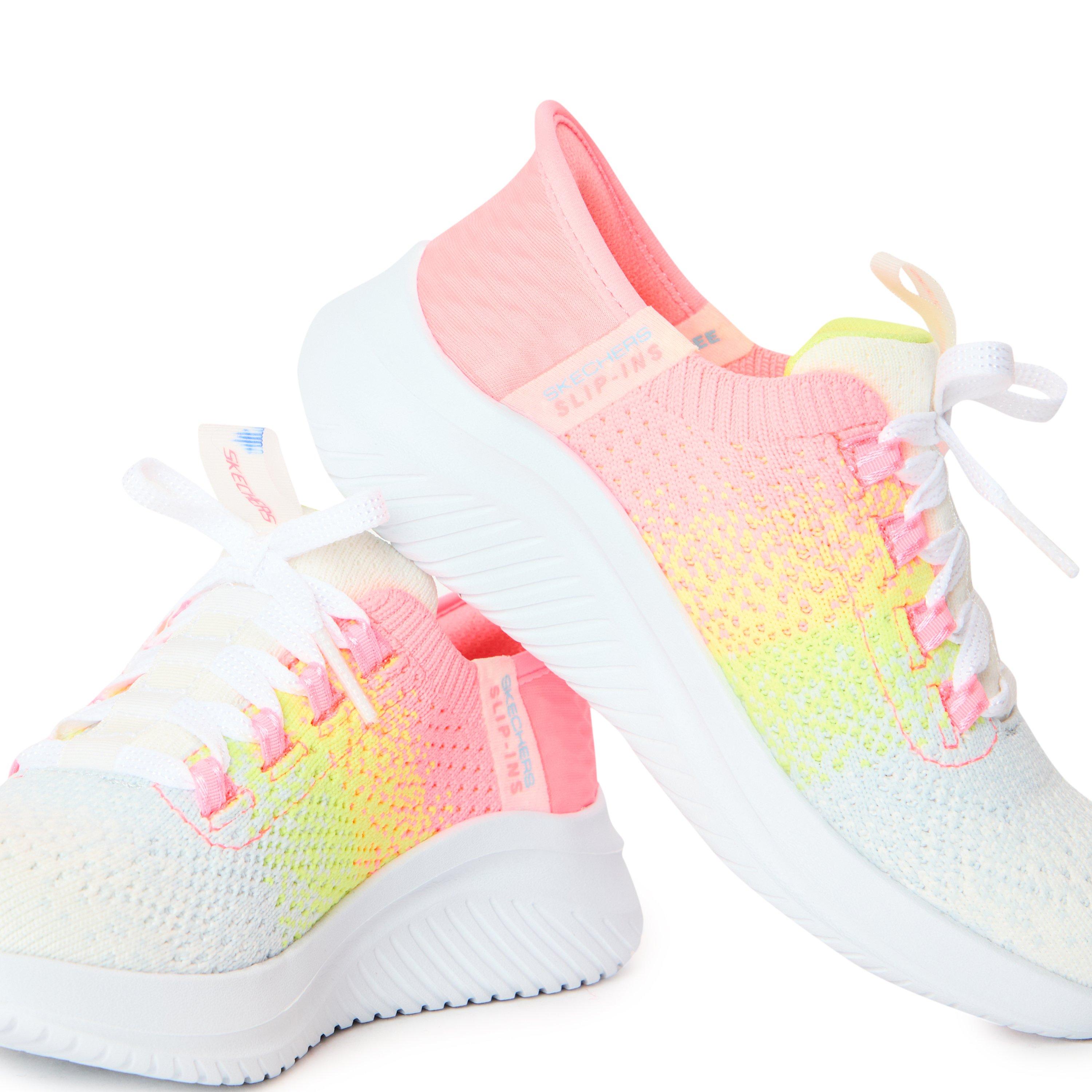 Coral/Multi - Skechers - Unisex Kids' Slip On Trainers - 3