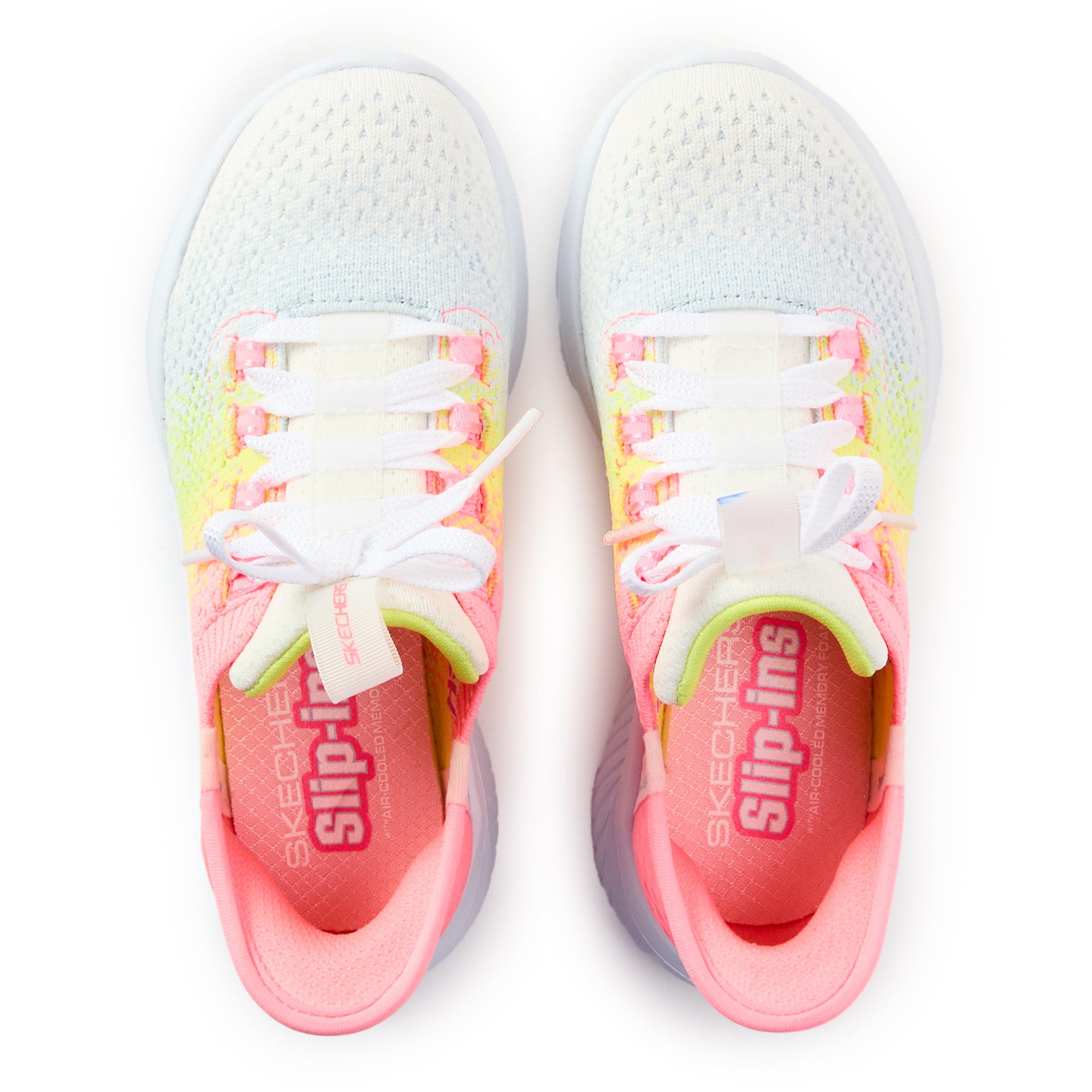 Coral/Multi - Skechers - Unisex Kids' Slip On Trainers - 4