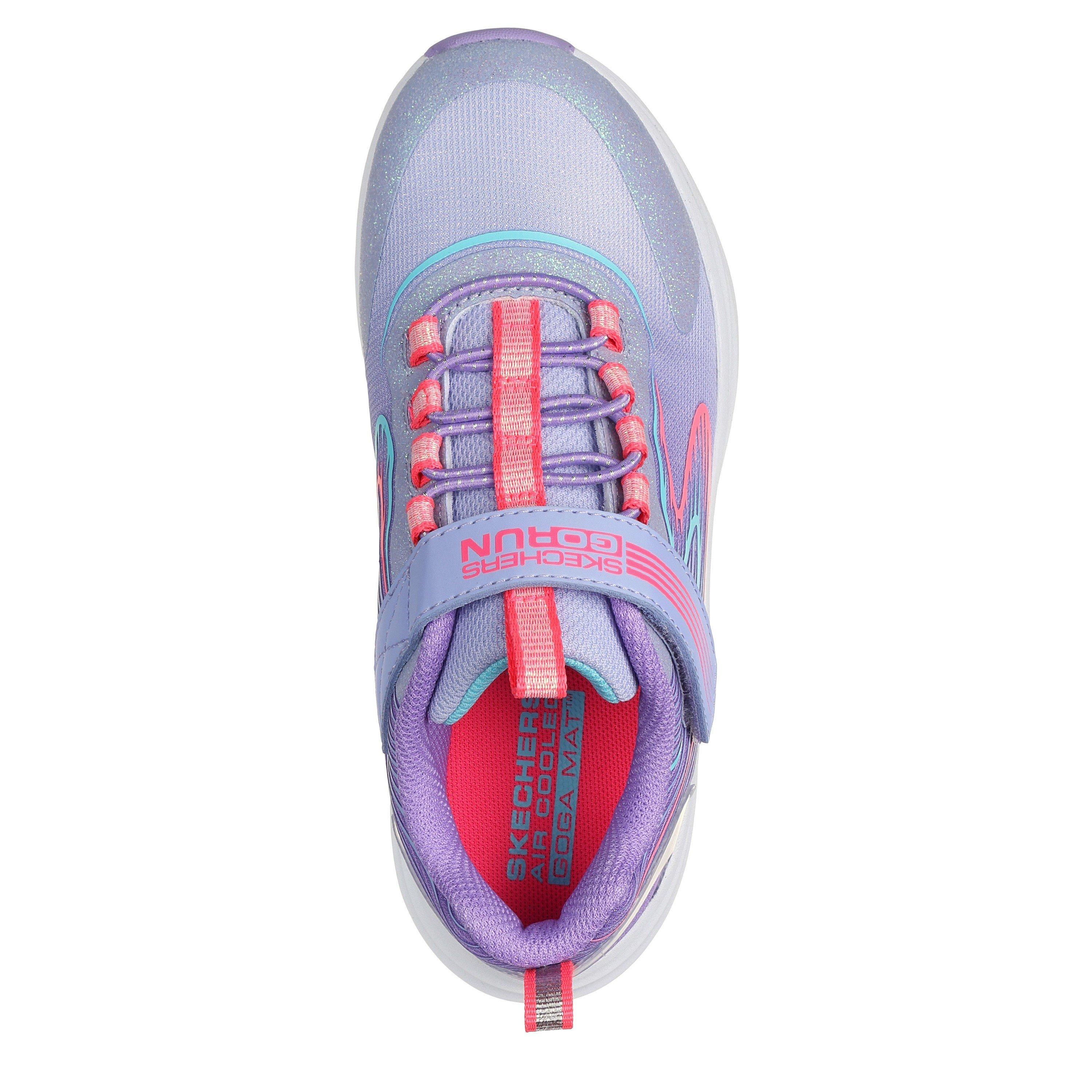 Lavender/Multi - Skechers - Bungee And Strap Glitter Mesh Sneak Slip On Runners Unisex Kids - 4