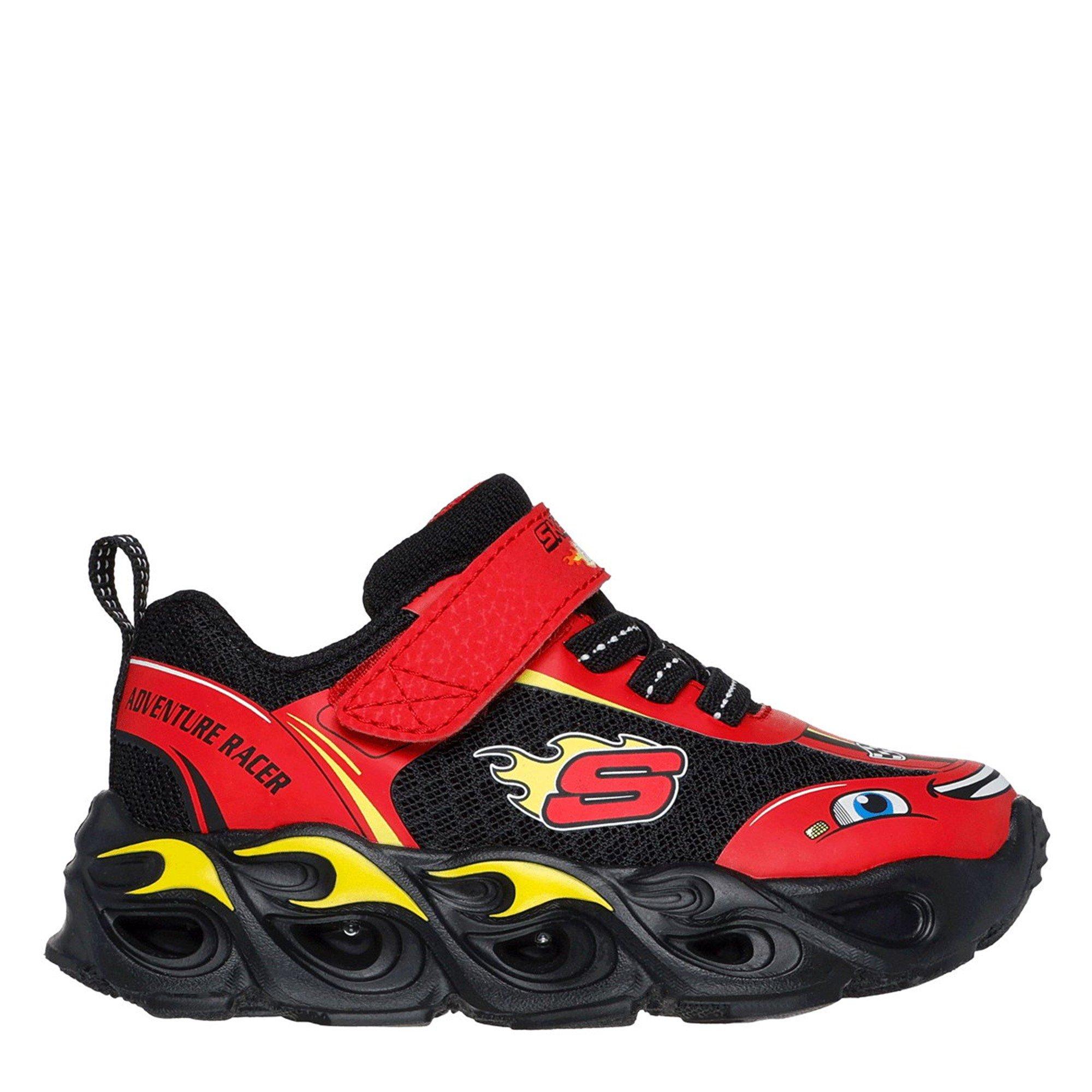 Skechers  Infant Hot Lights Thematic Gore & Strap Sn Slip On Trainers Kids - Red/Black - C8 (25.5)