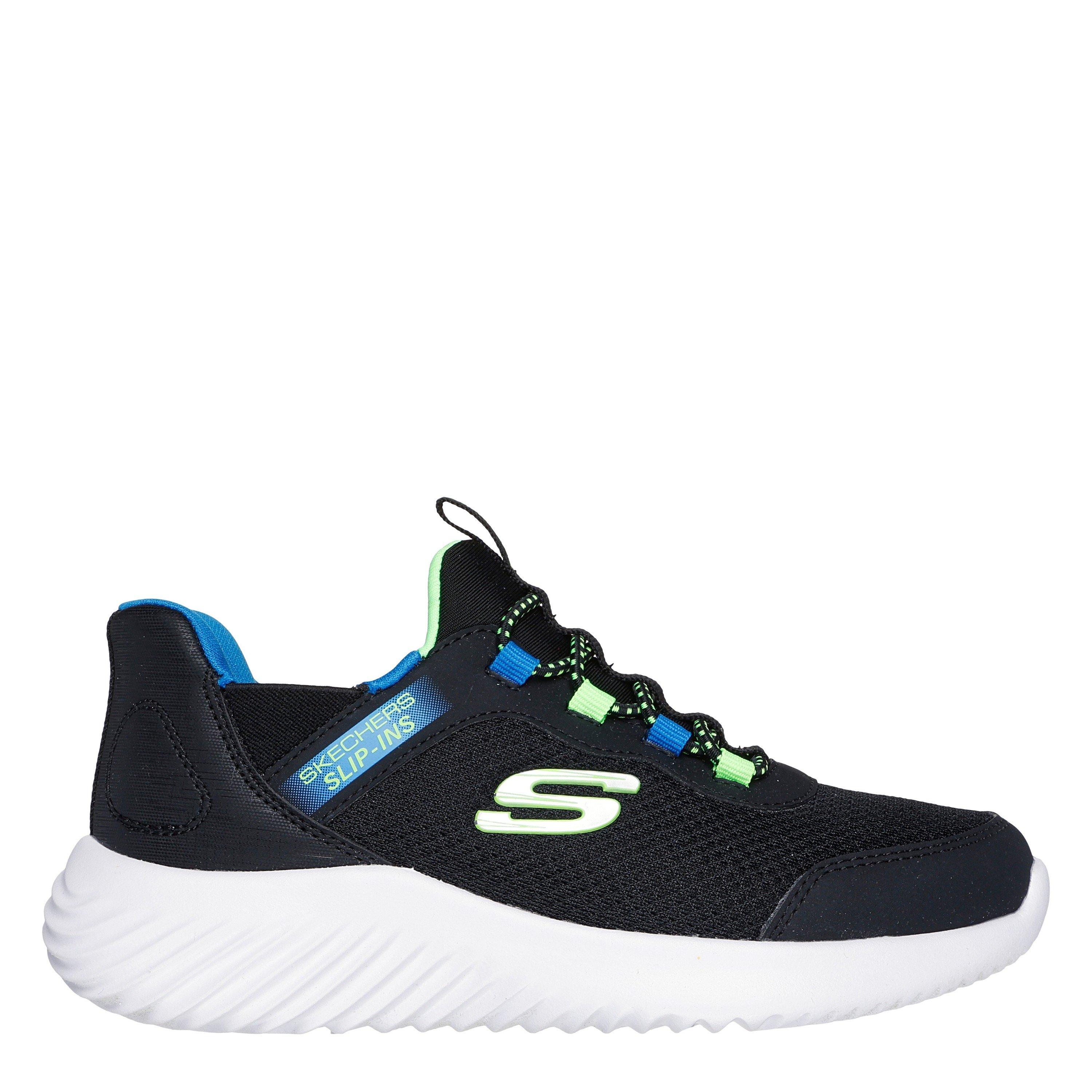 Skechers  Kids Bounder - Brisk-Burst Slip On Trainers - Black/Blue/Lime - C12 (30)