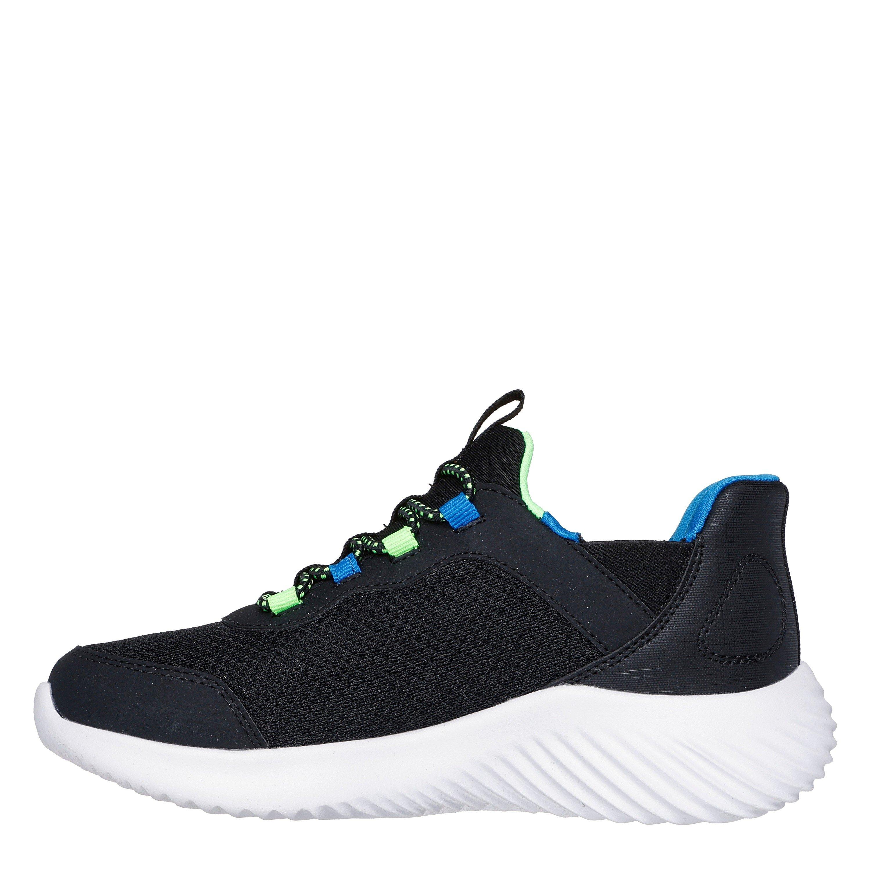 Black/Blue/Lime - Skechers - Bounder - Brisk-Burst Slip On Trainers Unisex Kids - 2
