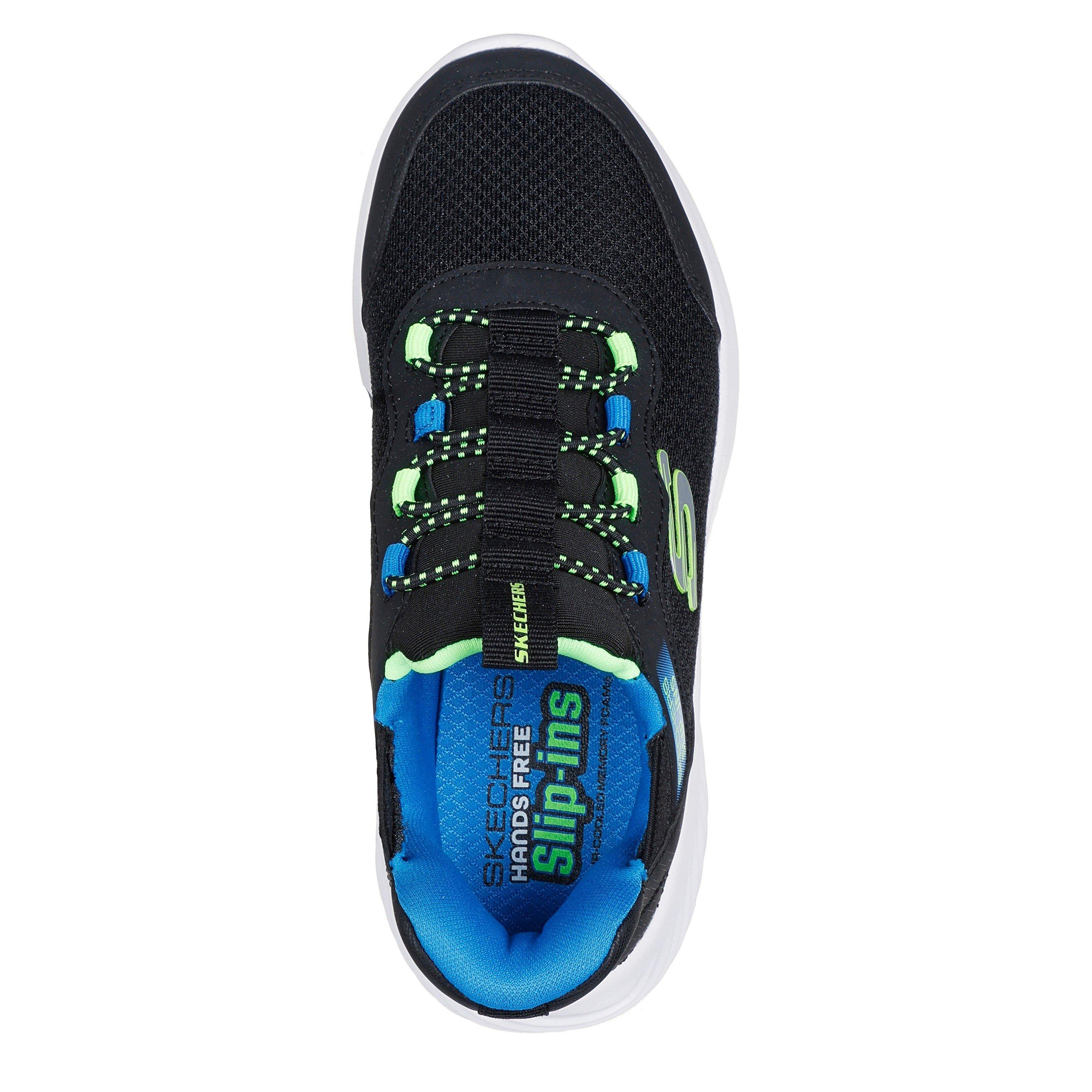 Black/Blue/Lime - Skechers - Bounder - Brisk-Burst Slip On Trainers Unisex Kids - 4
