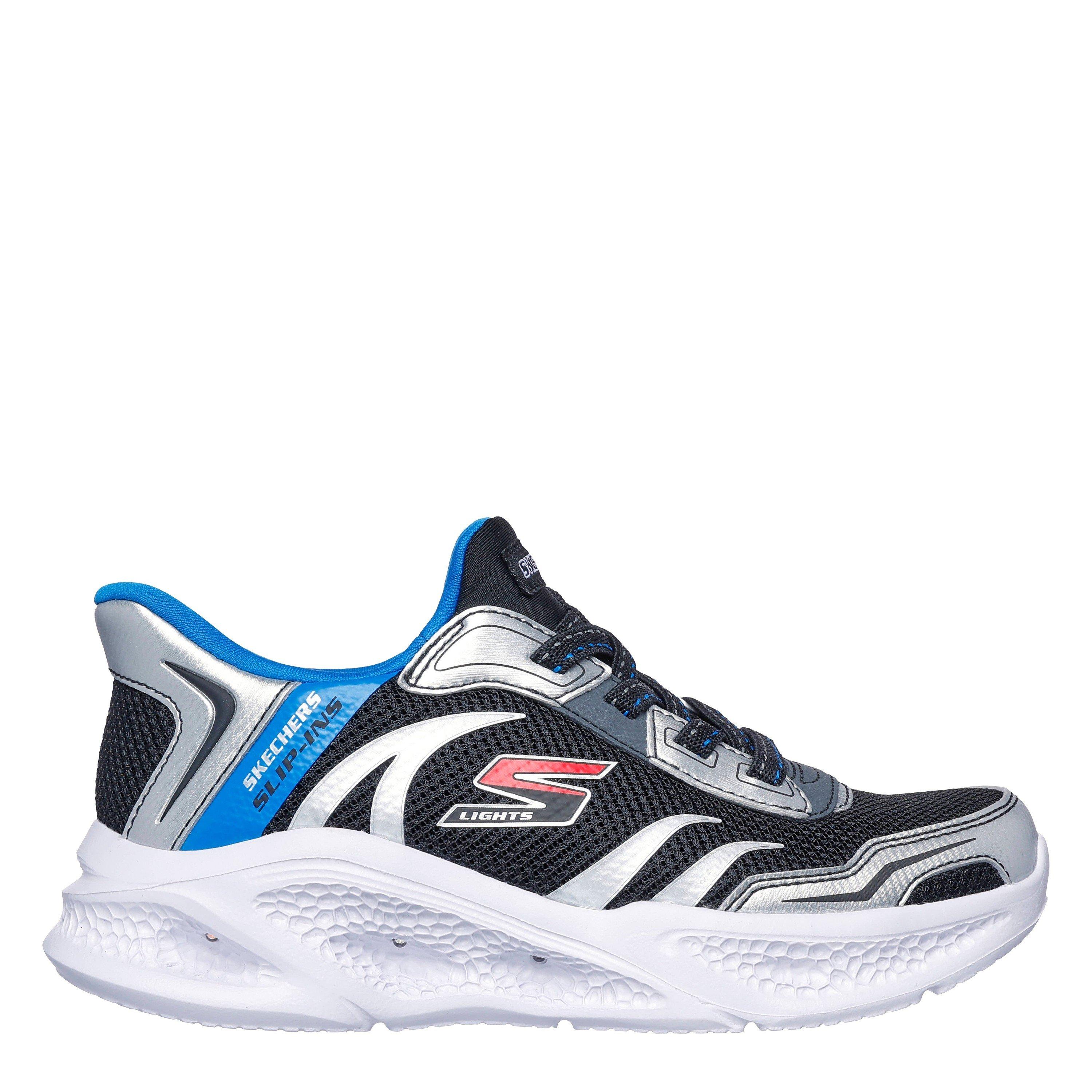 Silver/Black - Skechers - Lighted Slip-Ins Sneaker W Air-Cool Slip On Trainers Unisex Kids - 2