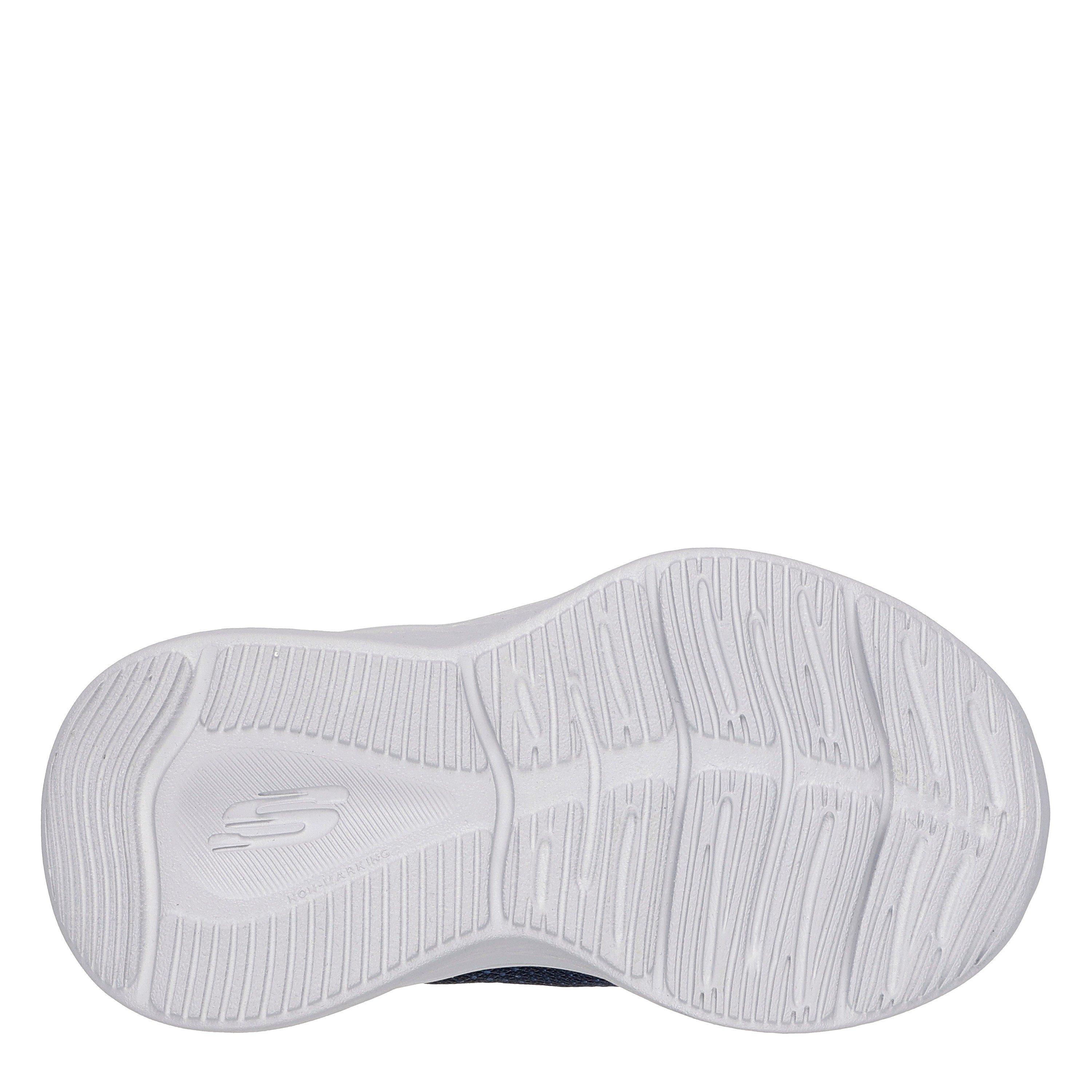 Navy/Lime - Skechers - Lightweight Gore & Strap Toddler Sn Slip On Trainers Unisex Kids - 4