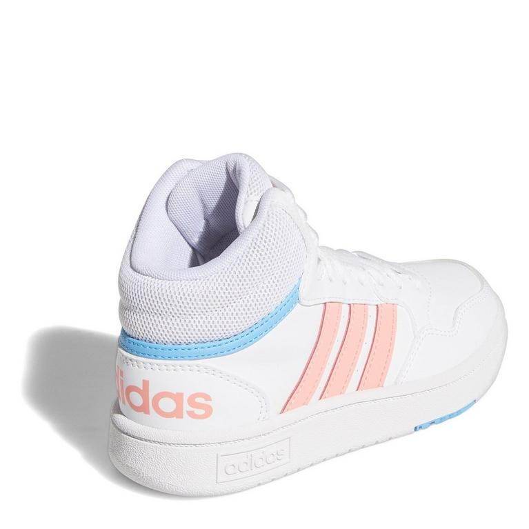Blanc/Bleu/Corail - adidas - Hoops Mid Shoes Infants - 4