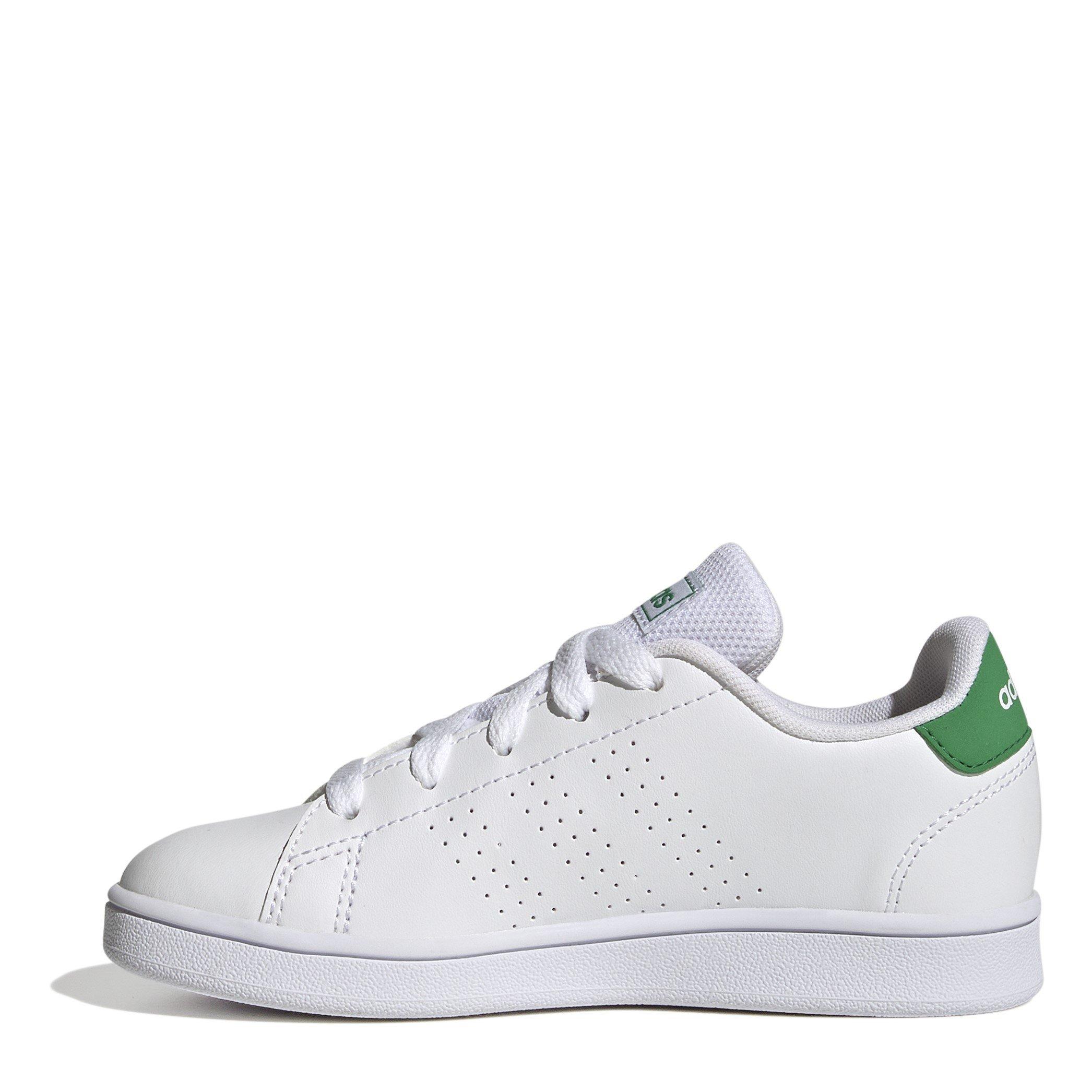 Wwht/Green - adidas - Advantage Lifestyle Court Lace Shoes Unisex Childrens - 2