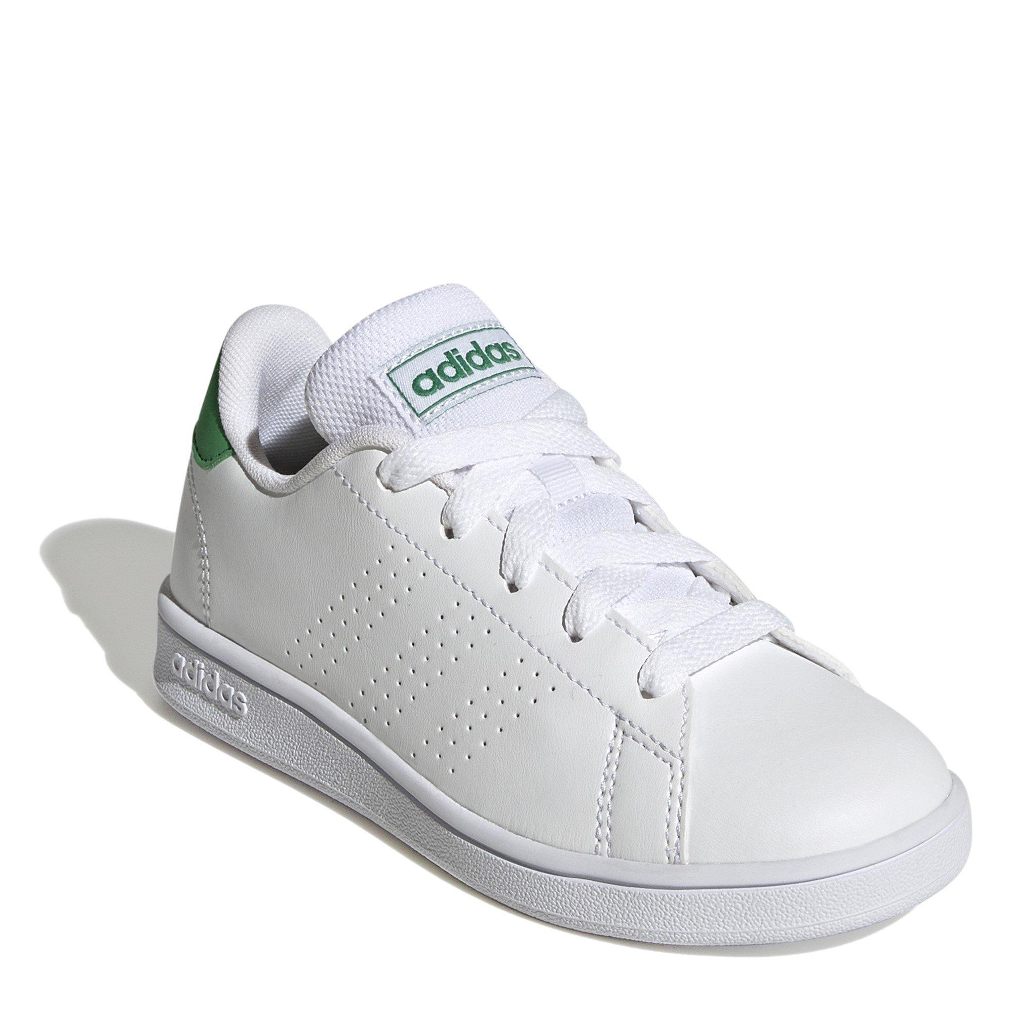 Wwht/Green - adidas - Advantage Lifestyle Court Lace Shoes Unisex Childrens - 3