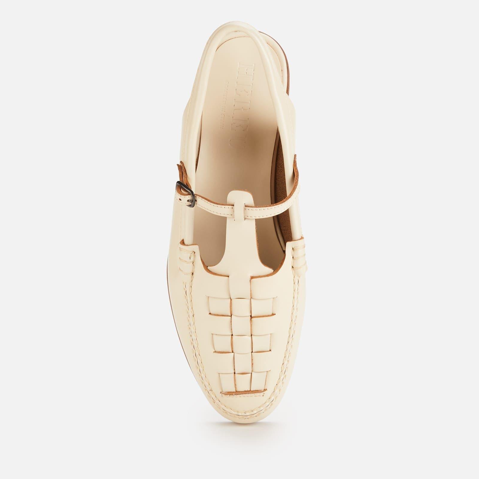 Cream - Hereu - Roqueta Leather T-Bar Sling Back Flats - 4