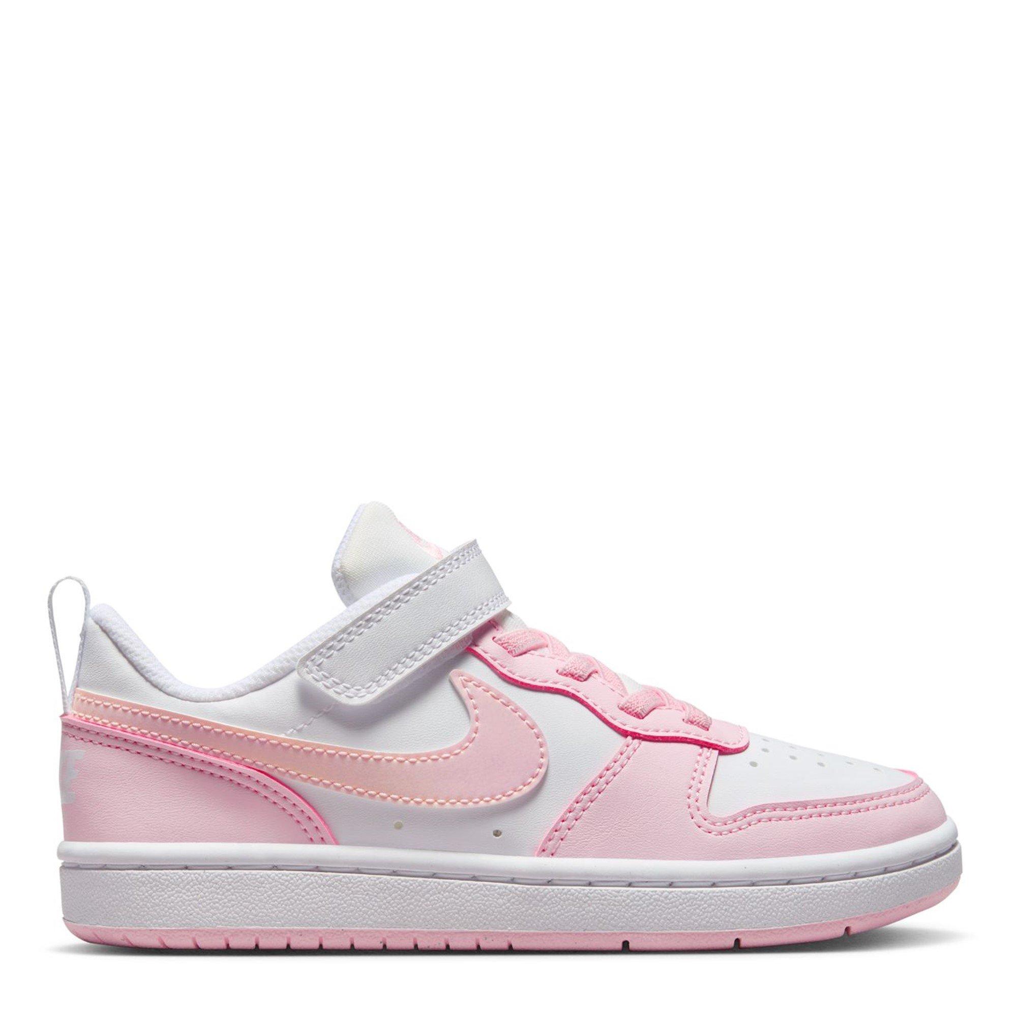 White/Pink - Nike - Court Borough Low Recraft Shoes Childrens. - 1