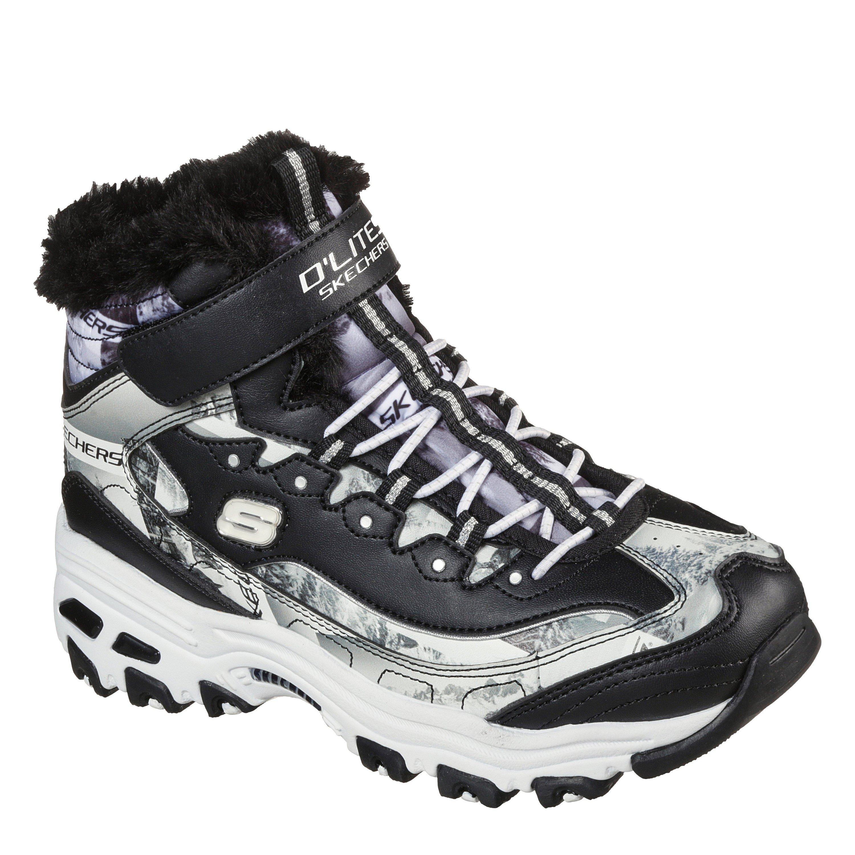 Skechers  Kids Non Waterproof Walking Shoes - Black/White - C12 (30)