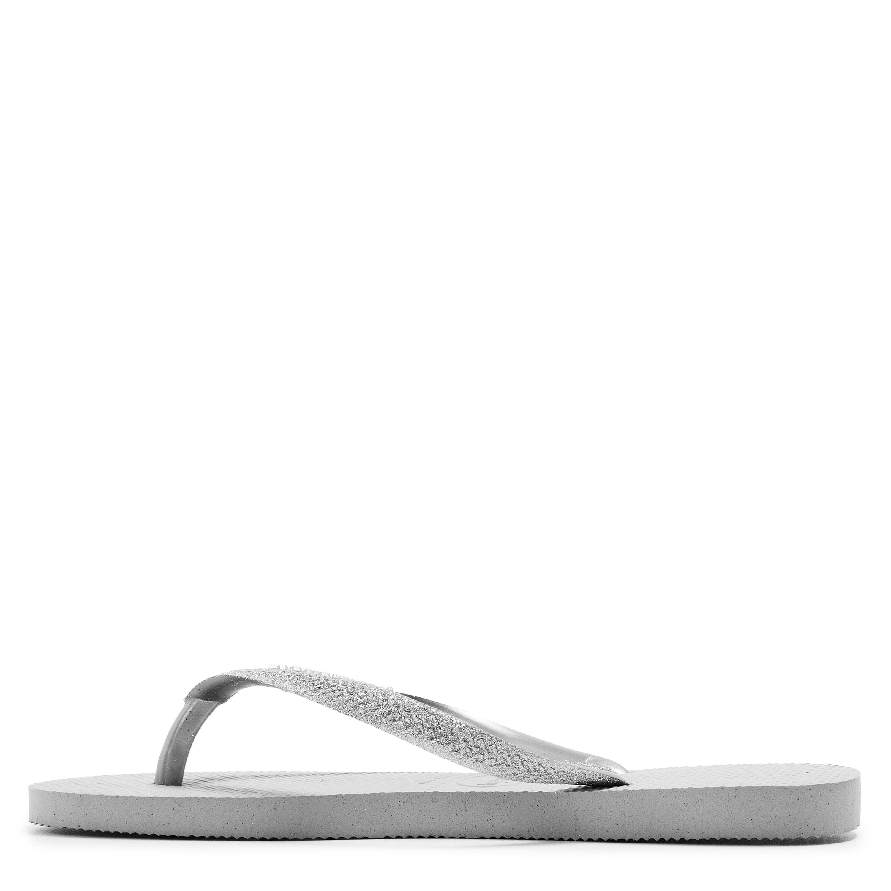 Ice Grey - Havaianas - Unisex Kids Slim Glitter II Beige Flip Flops - 2
