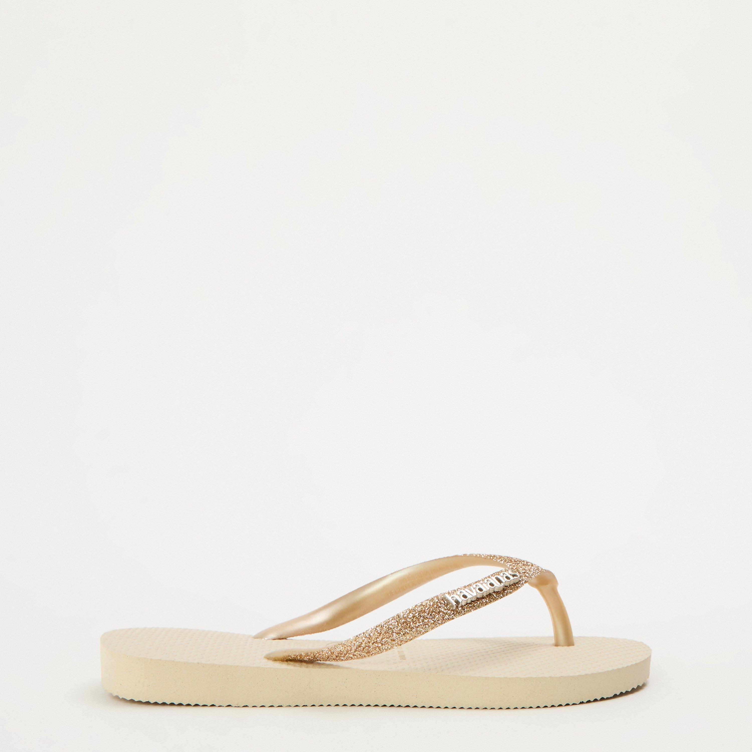 Beige - Havaianas - Hav. Slim Glitter Ii Beige 29/30 Flip Flops Unisex Kids - 1