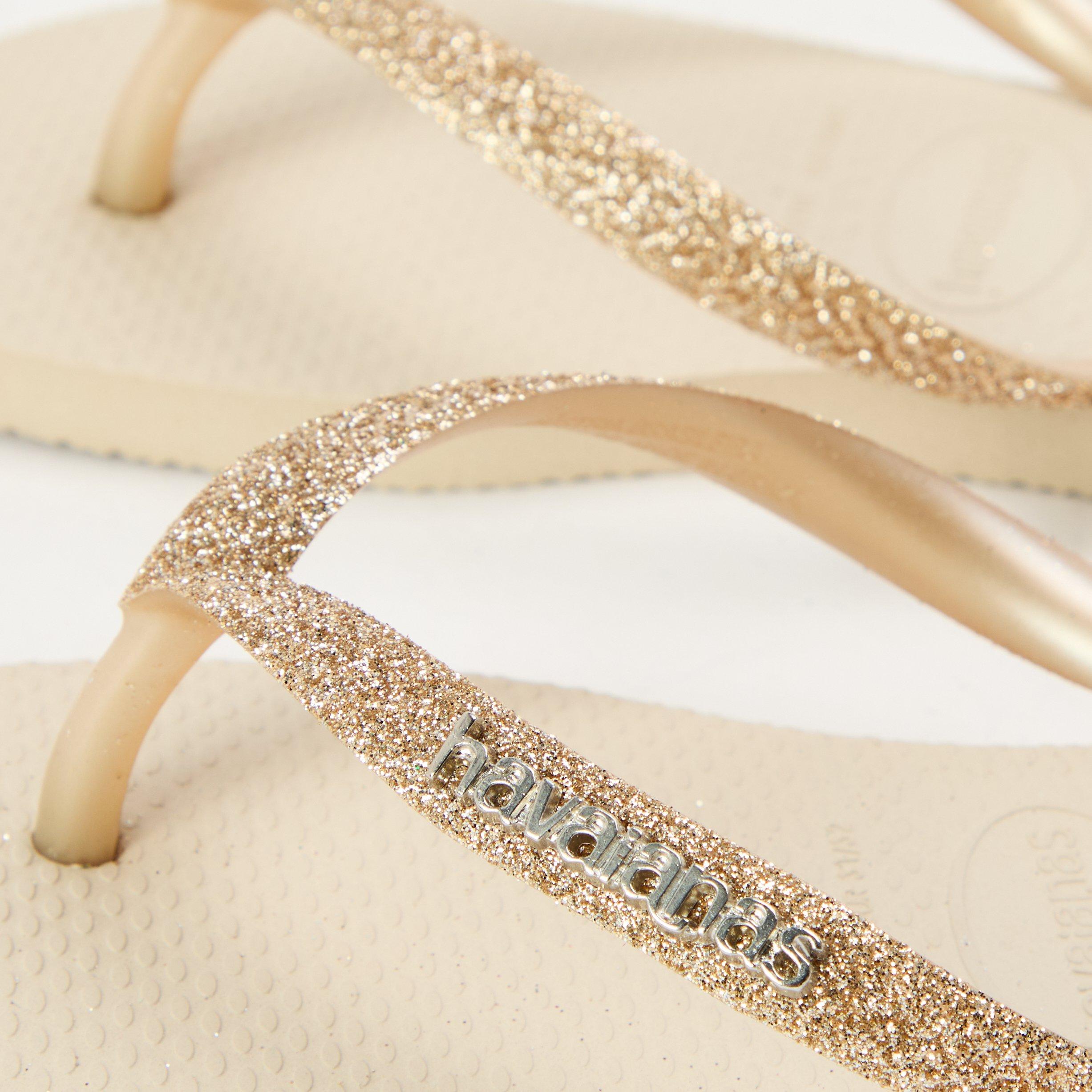 Beige - Havaianas - Hav. Slim Glitter Ii Beige 29/30 Flip Flops Unisex Kids - 3