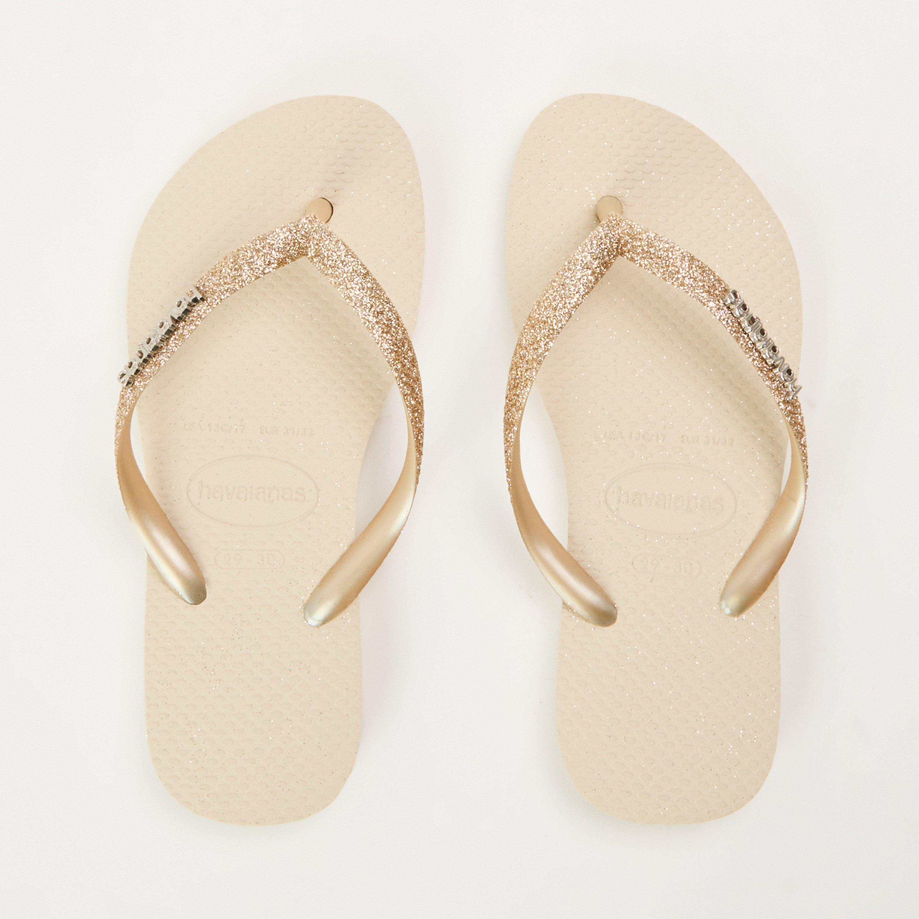 Beige - Havaianas - Hav. Slim Glitter Ii Beige 29/30 Flip Flops Unisex Kids - 4