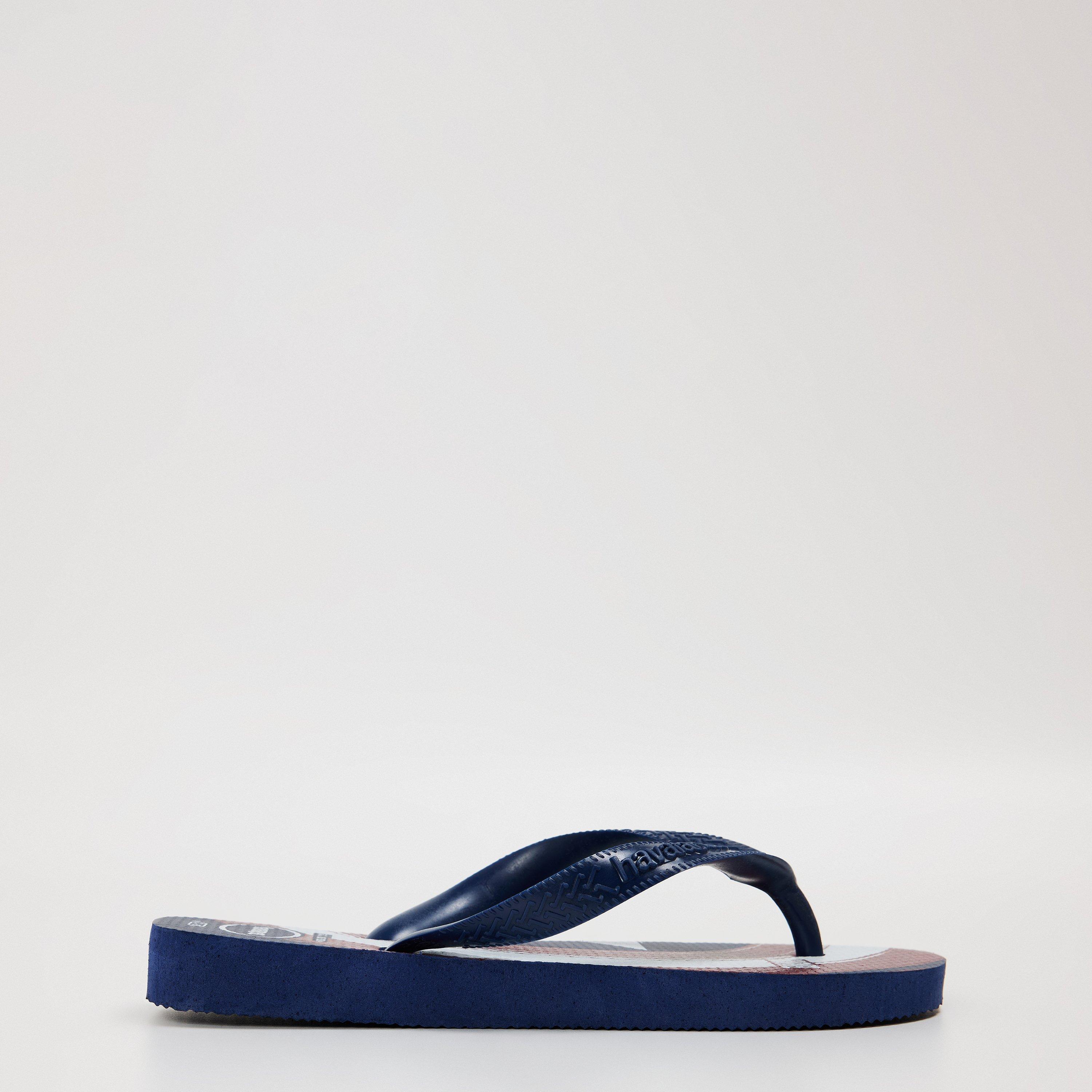 Navy Blue - Havaianas - Unisex Kids' Top Marvel Logomania Flip Flops - 1