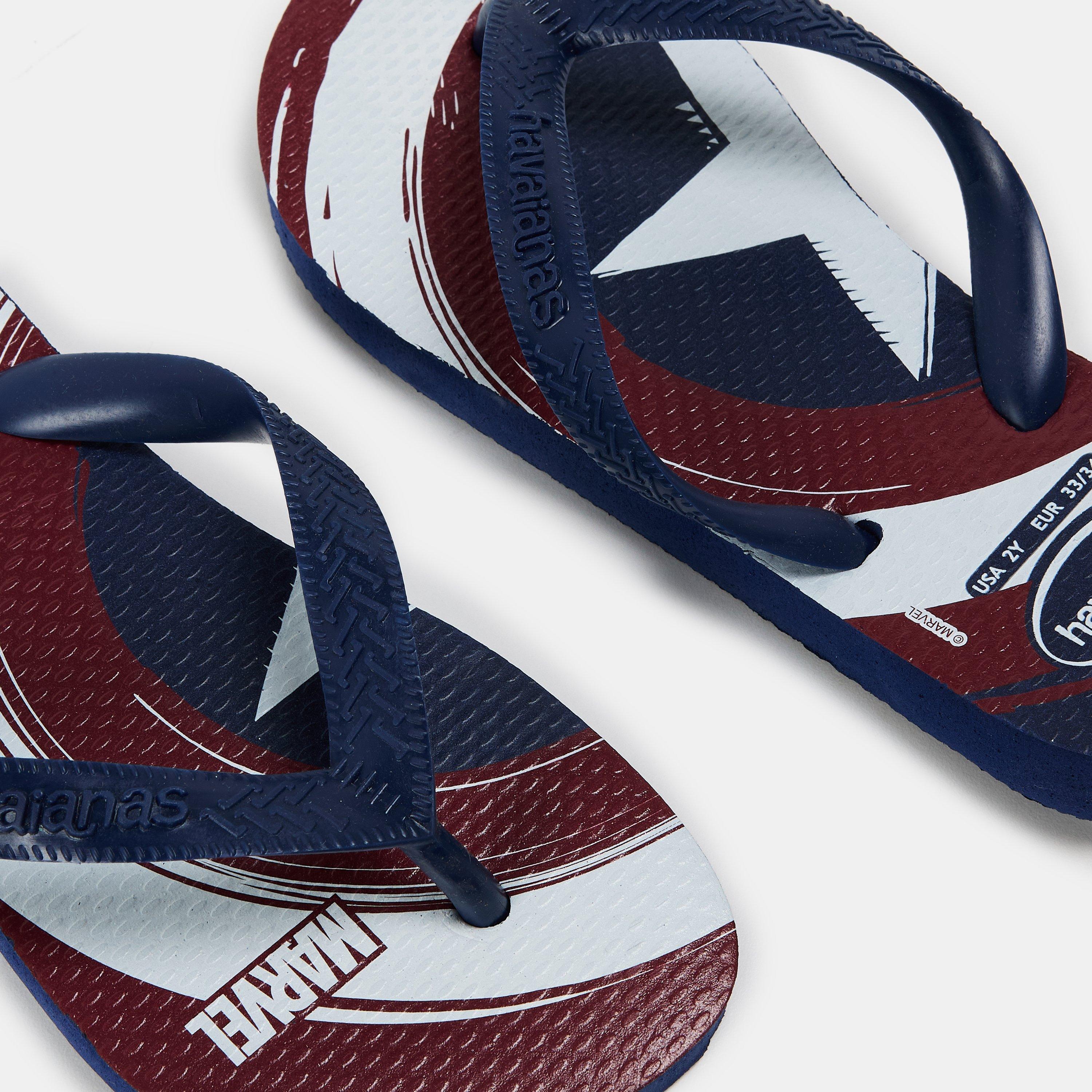 Navy Blue - Havaianas - Hav. Top Marvel Logomania Navy Blue Flip Flops Unisex Kids - 3