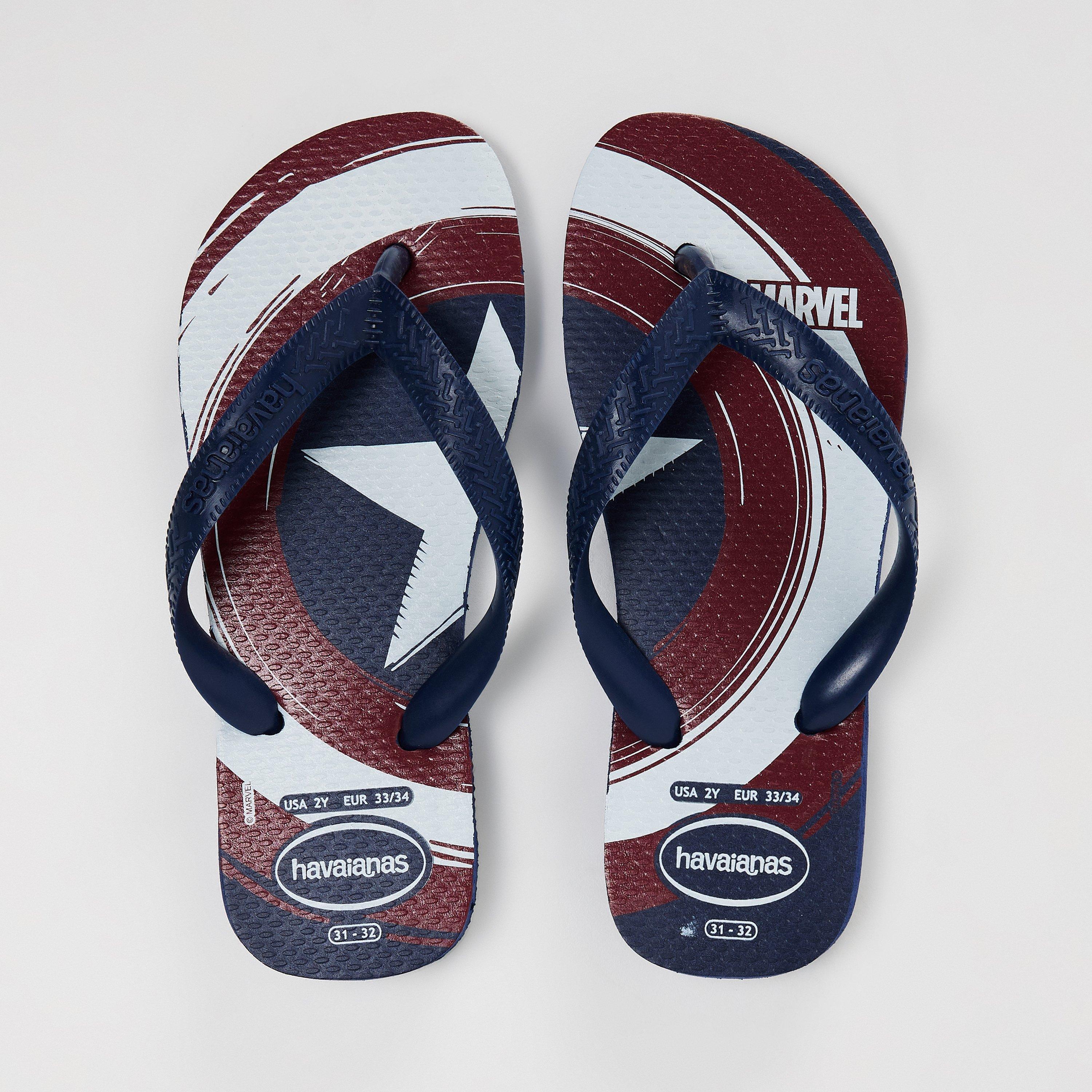 Bleu marine - Havaianas - Hav. Top Marvel Logomania Navy Blue Flip Flops Unisex Kids - 3