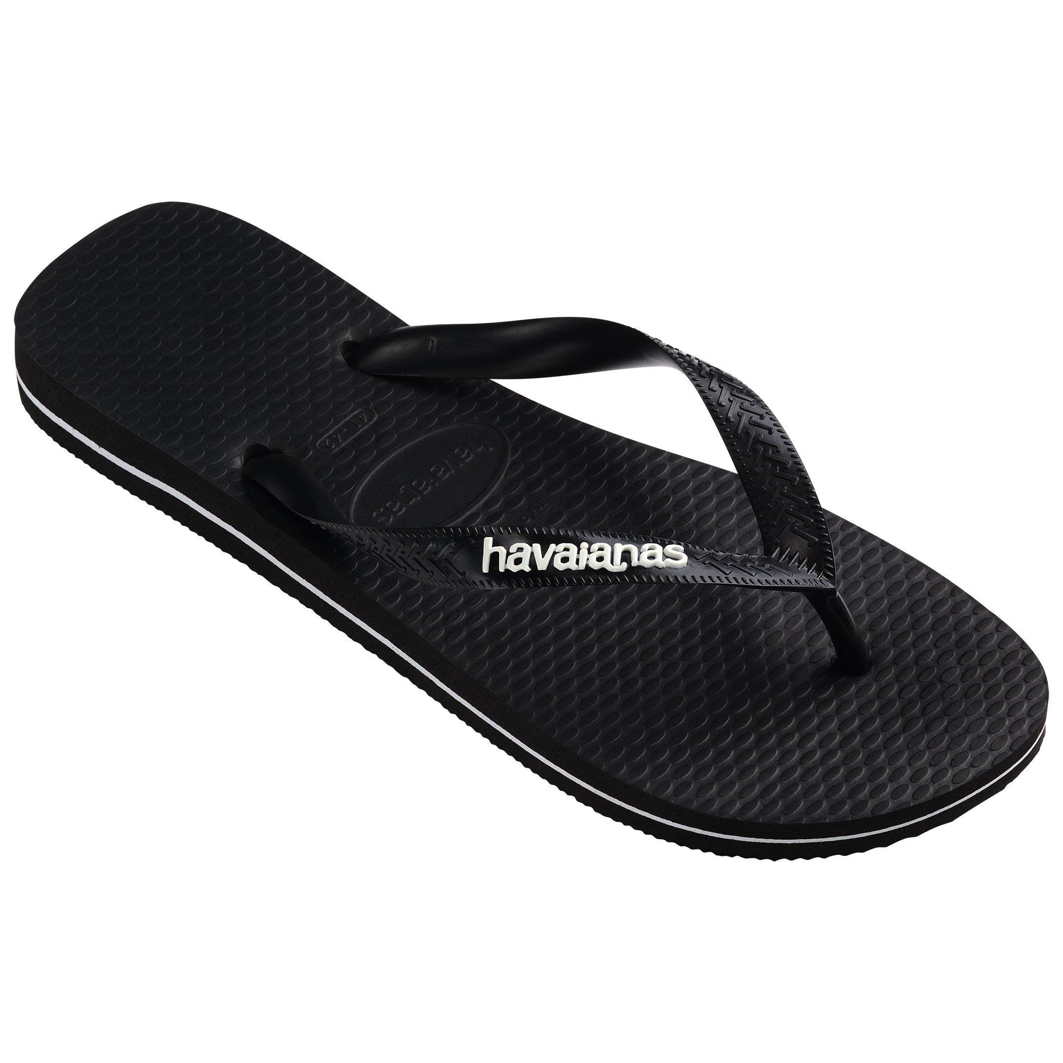 Havaianas Girls Kids' Flip Flops - Black/White - 13C