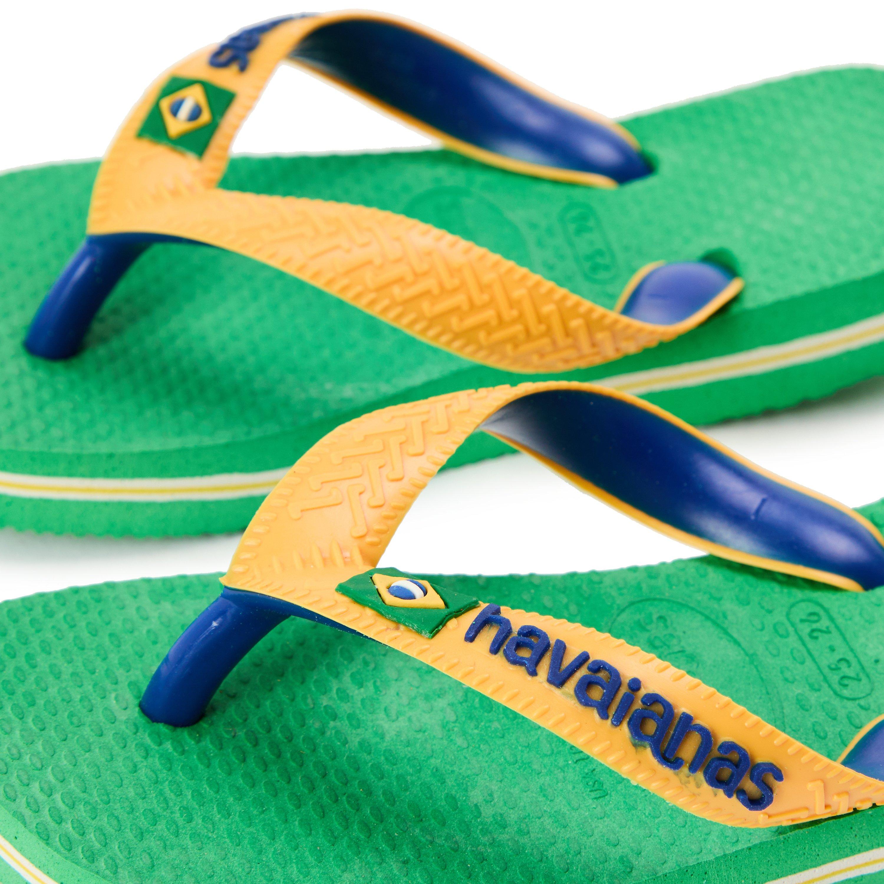 Leaf Green/Blue - Havaianas - Hav. Brasil Mix Leaf Green/Marine B Flip Flops Girls - 3