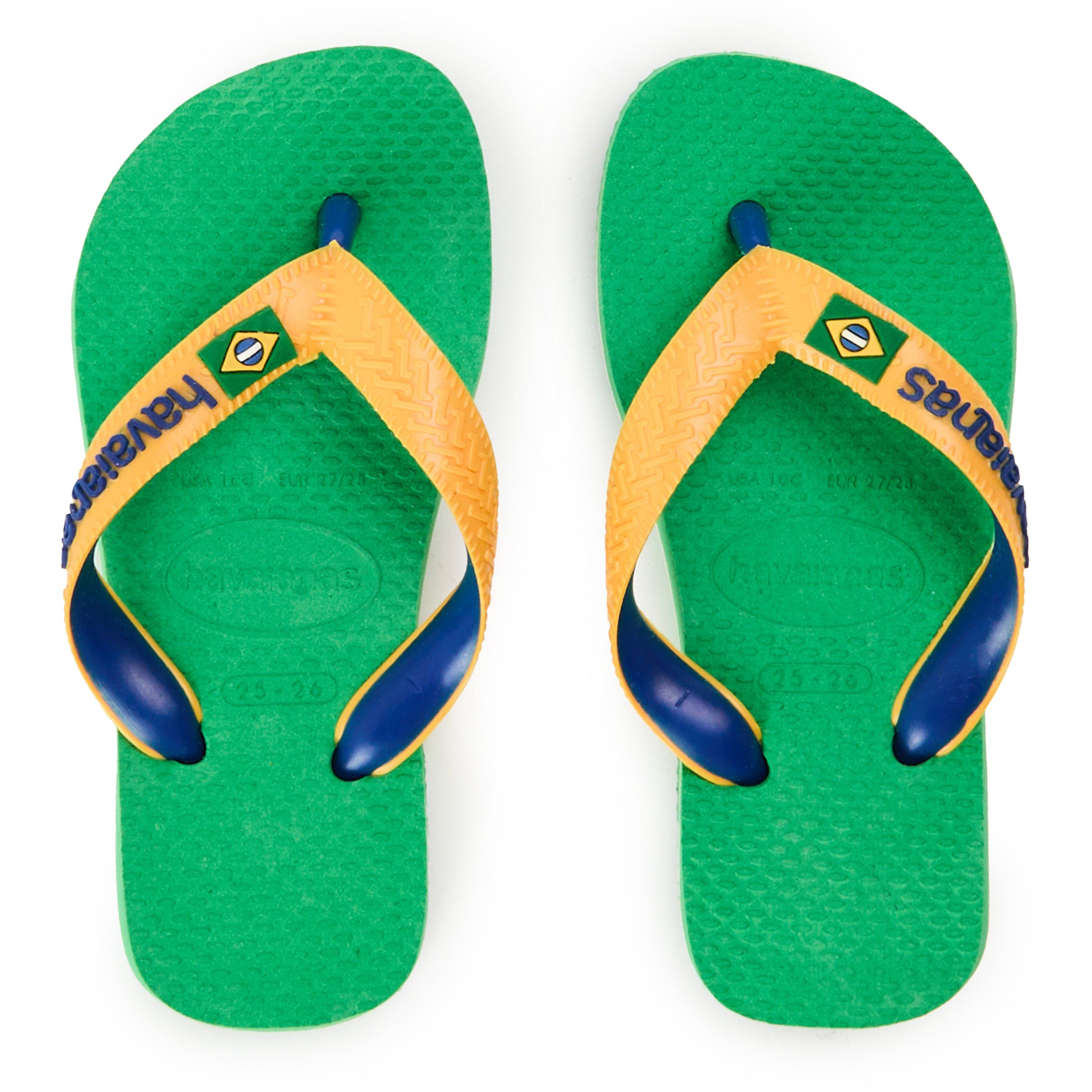 Leaf Green/Blue - Havaianas - Hav. Brasil Mix Leaf Green/Marine B Flip Flops Girls - 4