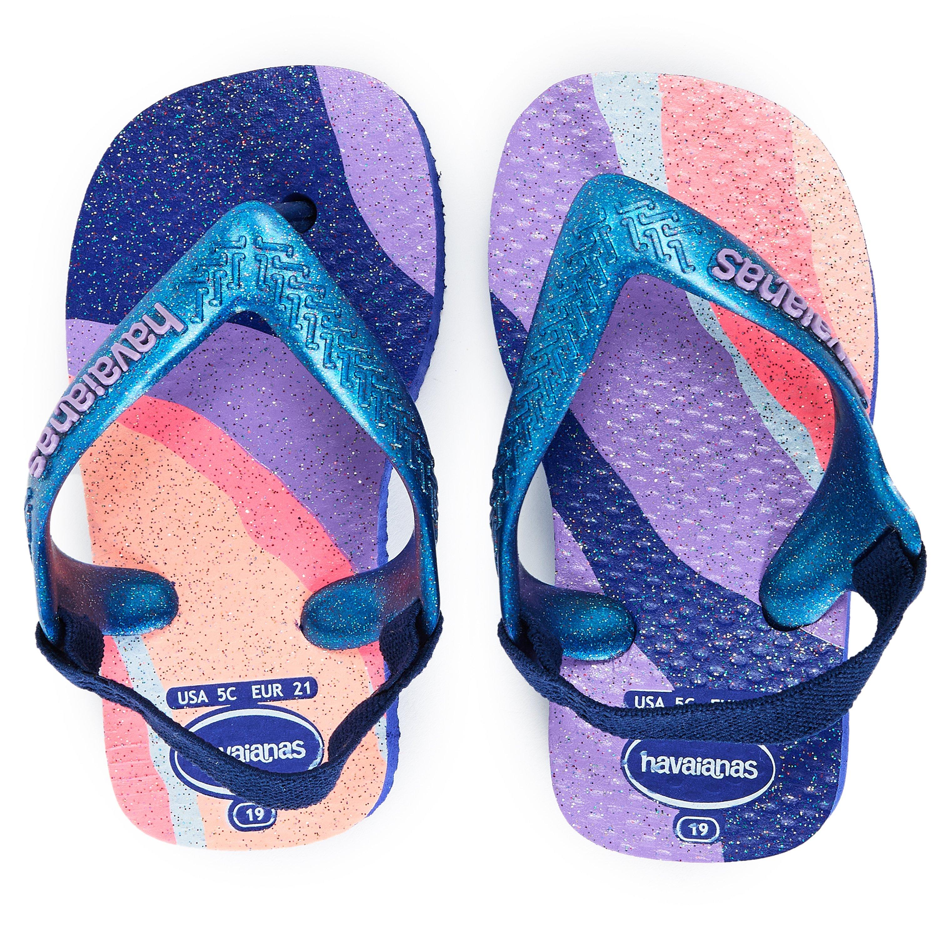 Marine Blue M - Havaianas - Unisex Kids' Baby Palette Glow Velvet Rose Flip Flops - 4