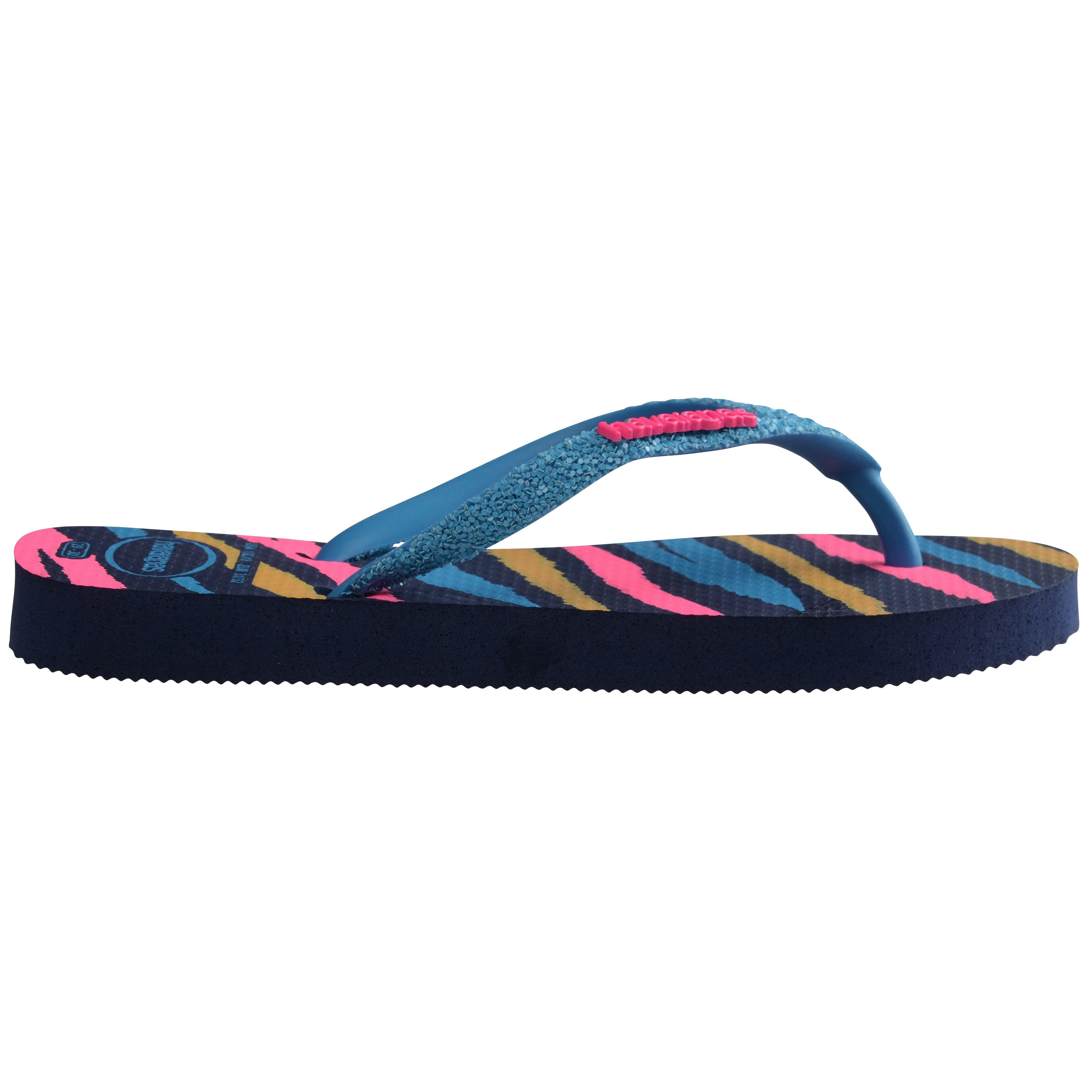 Navy Blue - Havaianas - Unisex Kids Slim Glitter Pink Flip Flops - 1