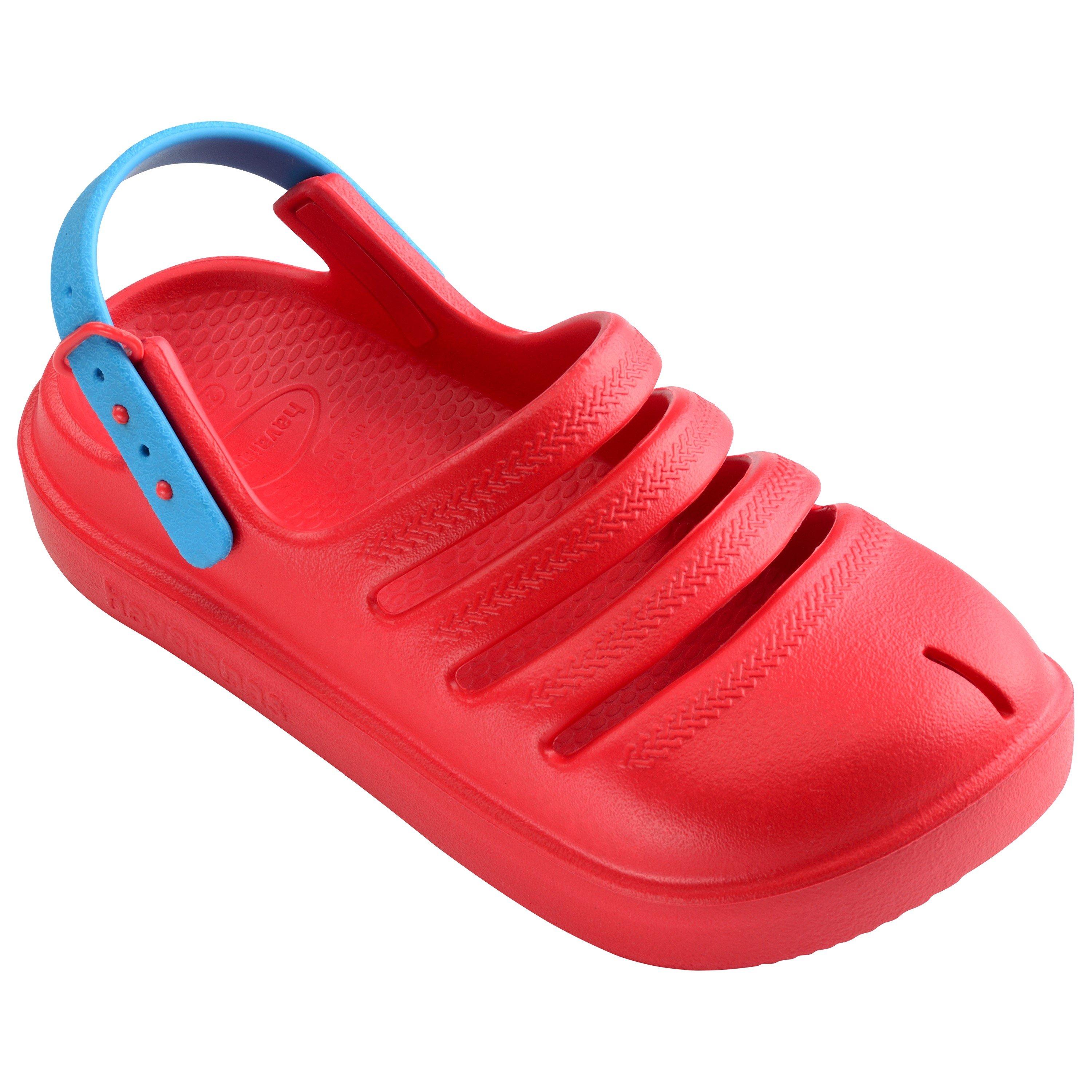 Havaianas Girls Kids' Pink Flip Flops - Ruby Red/Turq - 12C