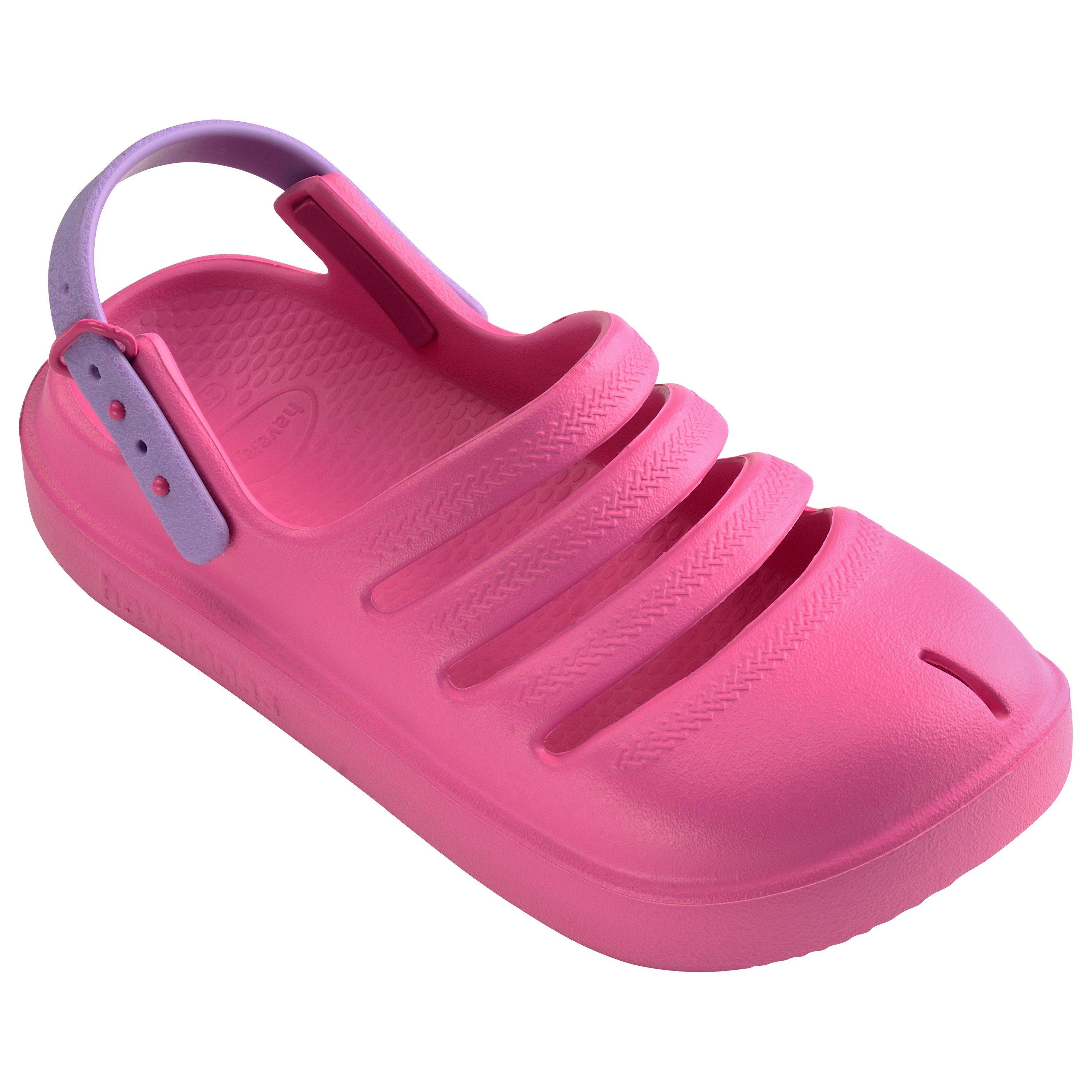 Havaianas Girls Kids' Pink Flip Flops - Pink Flux/Prp - 13C