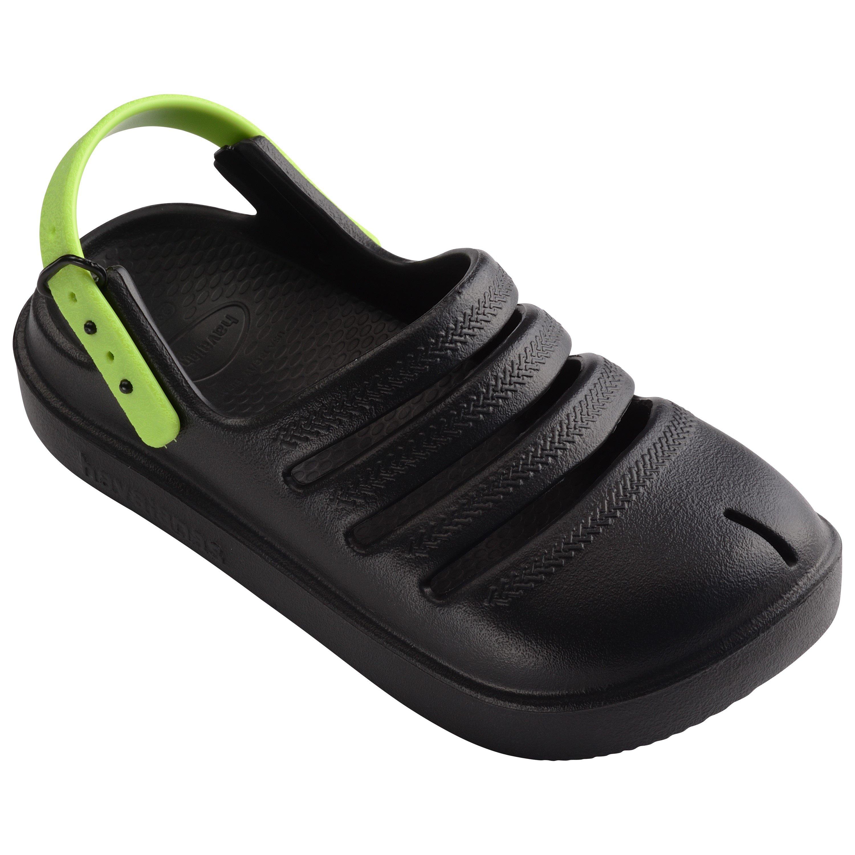 Black/Green - Havaianas - Hav. Kids Clog Pink Flux/Prisma Pur Flip Flops Girls - 3