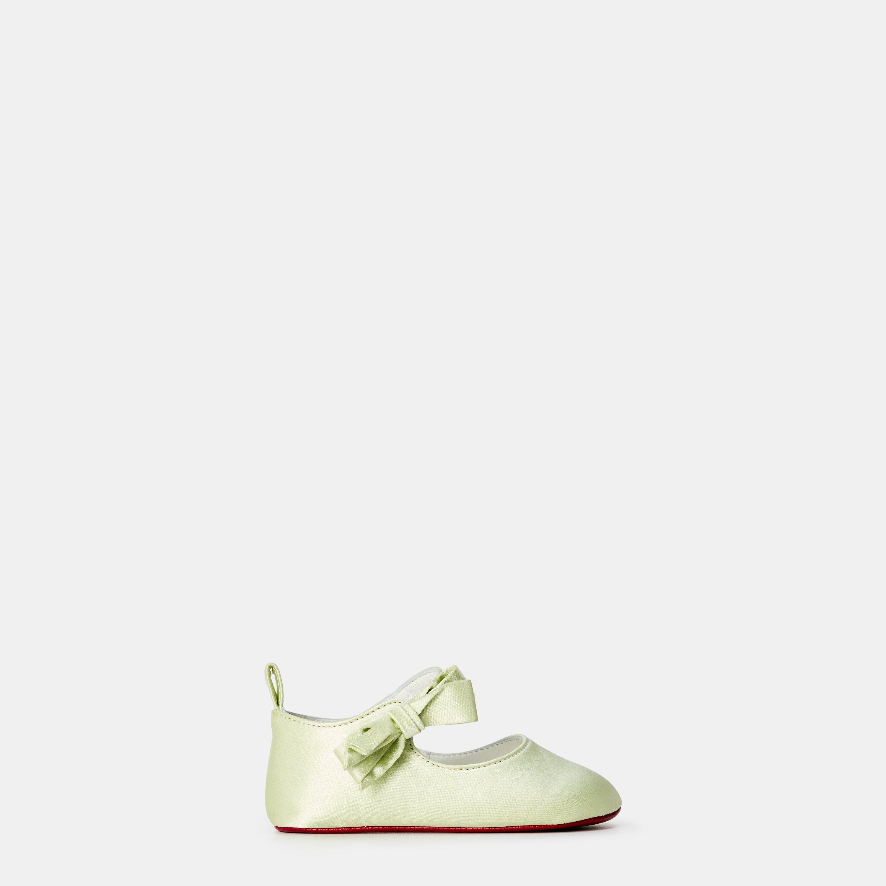 Manuka Pastel - Christian Louboutin - Infant Girls' Lou Babe Ballerinas Satin Ballet Pumps - 1