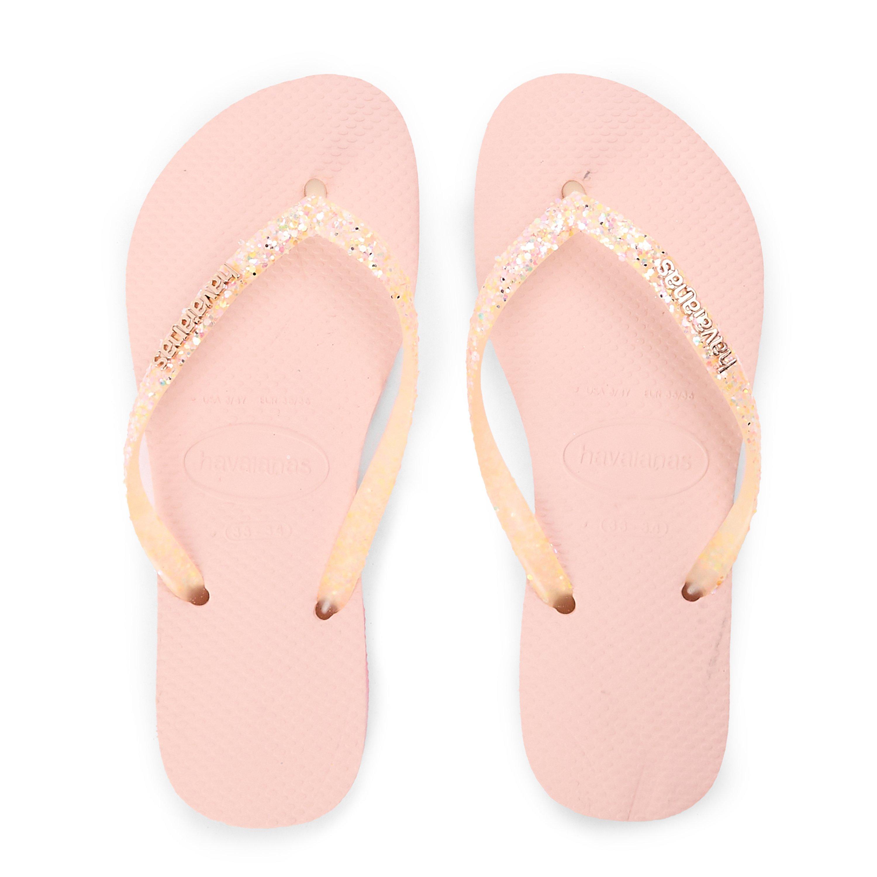 Macaron Pink - Havaianas - Hav. Slim Glitter Flourish Macaron Flip Flops Unisex Kids - 4