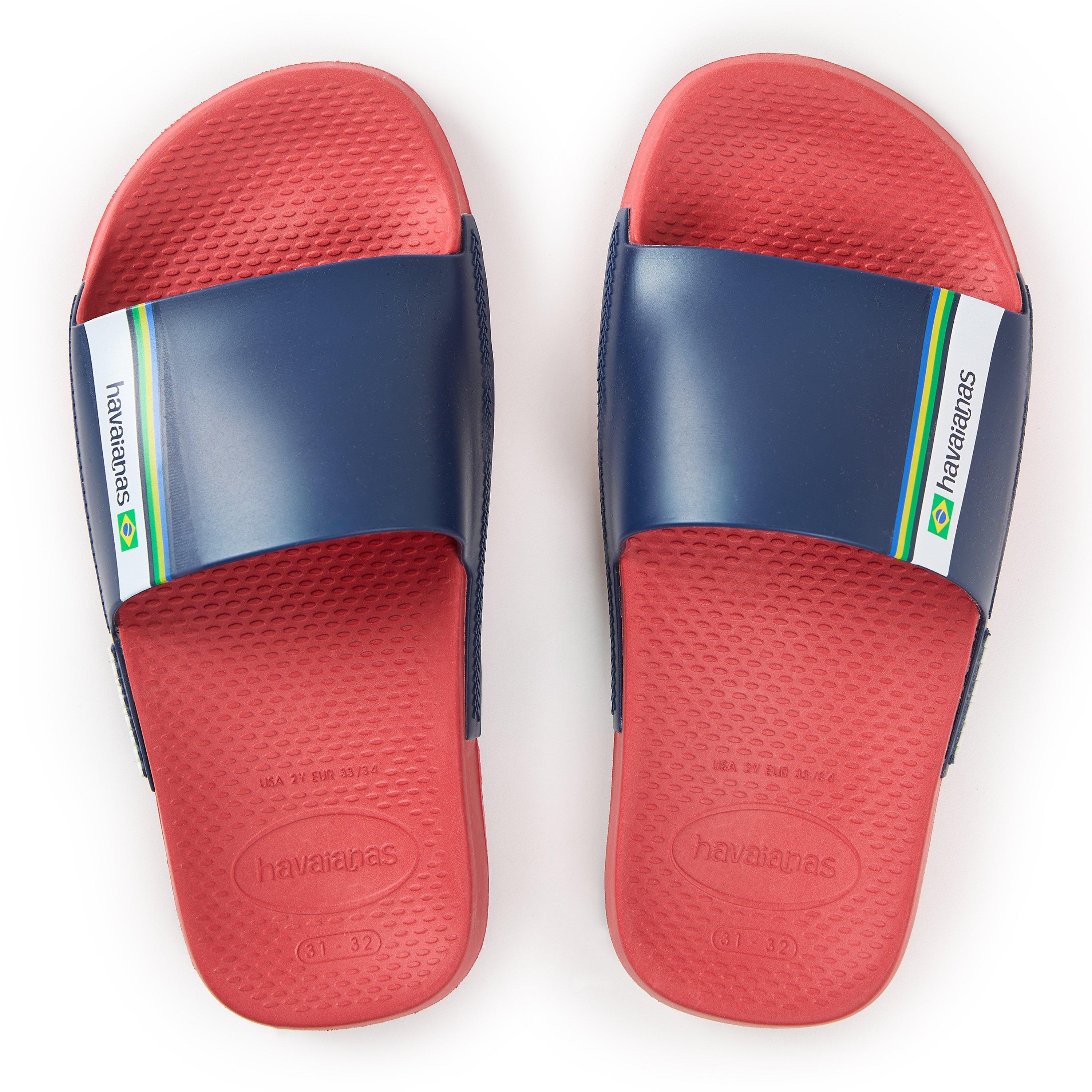 Red - Havaianas - Hav. Slide Brasil Red 31/32 Flip Flops Unisex Kids - 4
