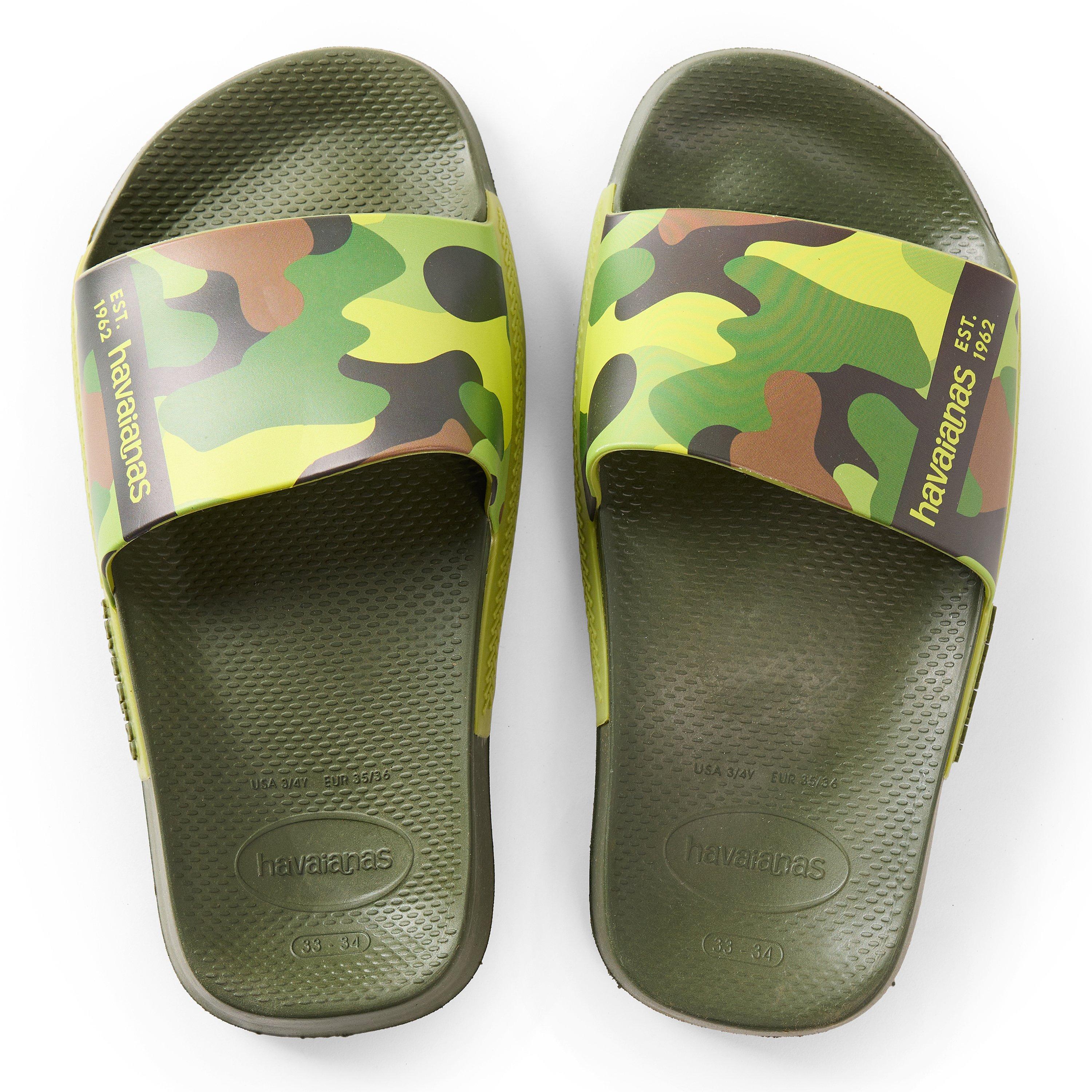 Green - Havaianas - Hav. Slide Print Green 33/34 Flip Flops Unisex Kids - 4