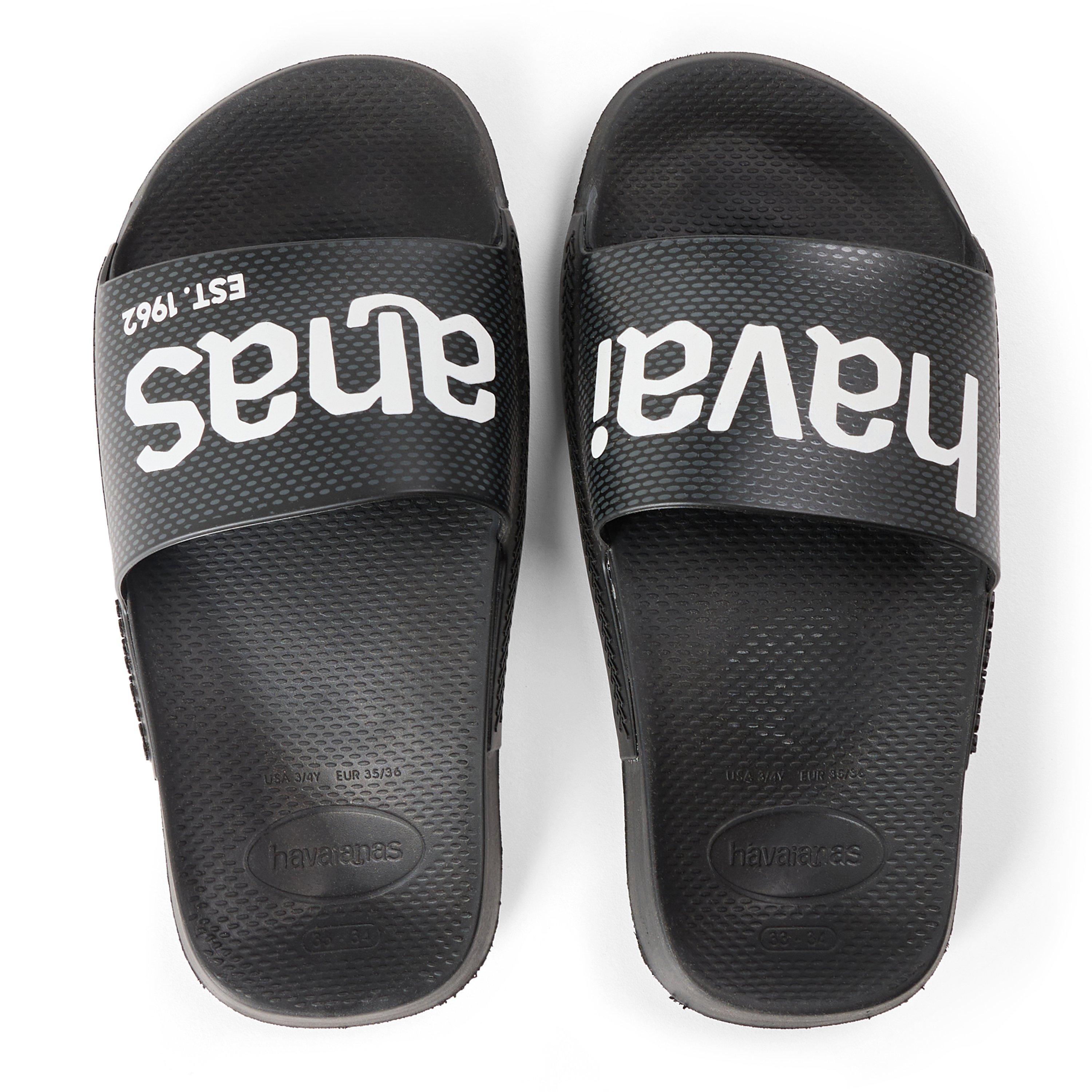 Black - Havaianas - Hav. Slide Classic Logomania Black Flip Flops Unisex Kids - 4