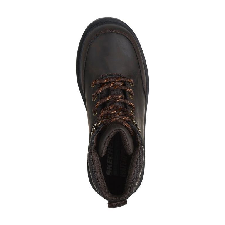 Marron - Skechers - Skechers arch fit sr-genty black men slip on casual work shoes 200060-blk - 3